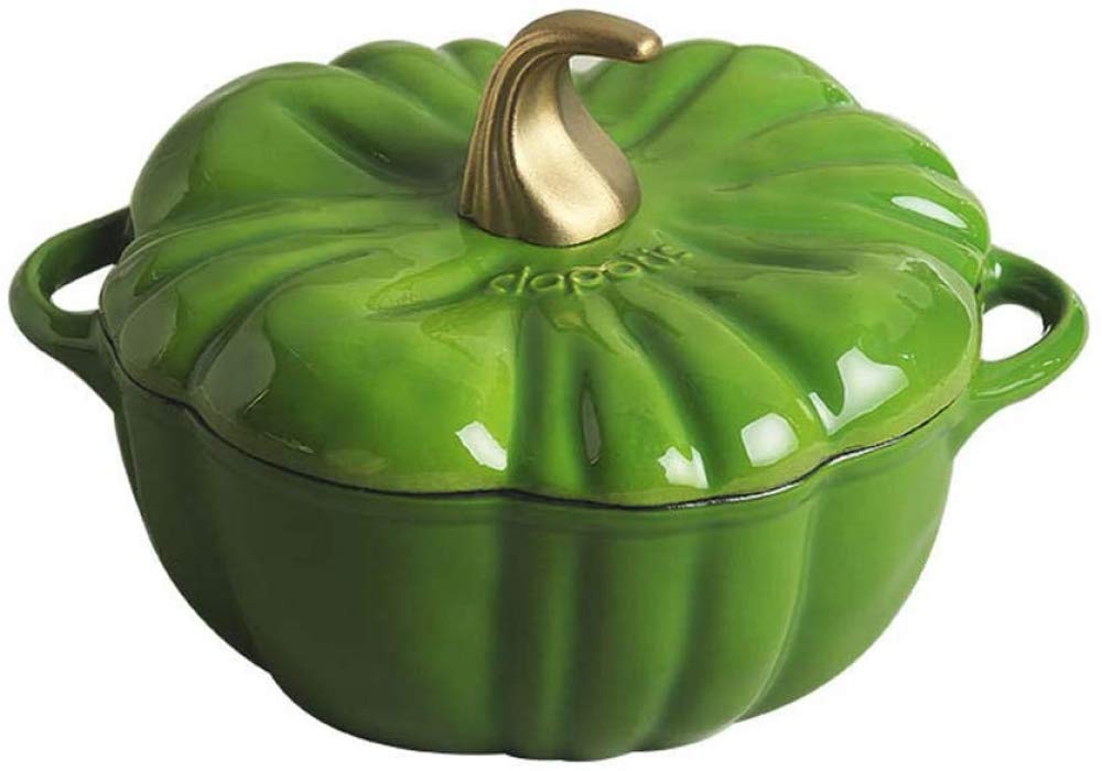 Premium Enameled Cast Iron Dutch Oven - 6.5QT Nonstick Soup Pot with Lid, Pumpkin Stew Casserole Cookware for Kitchen, Perfect for Soups, Stews, Porridge & Slow Cooking - Ideal for Dutch Oven Bread, Camping & Family Dinners