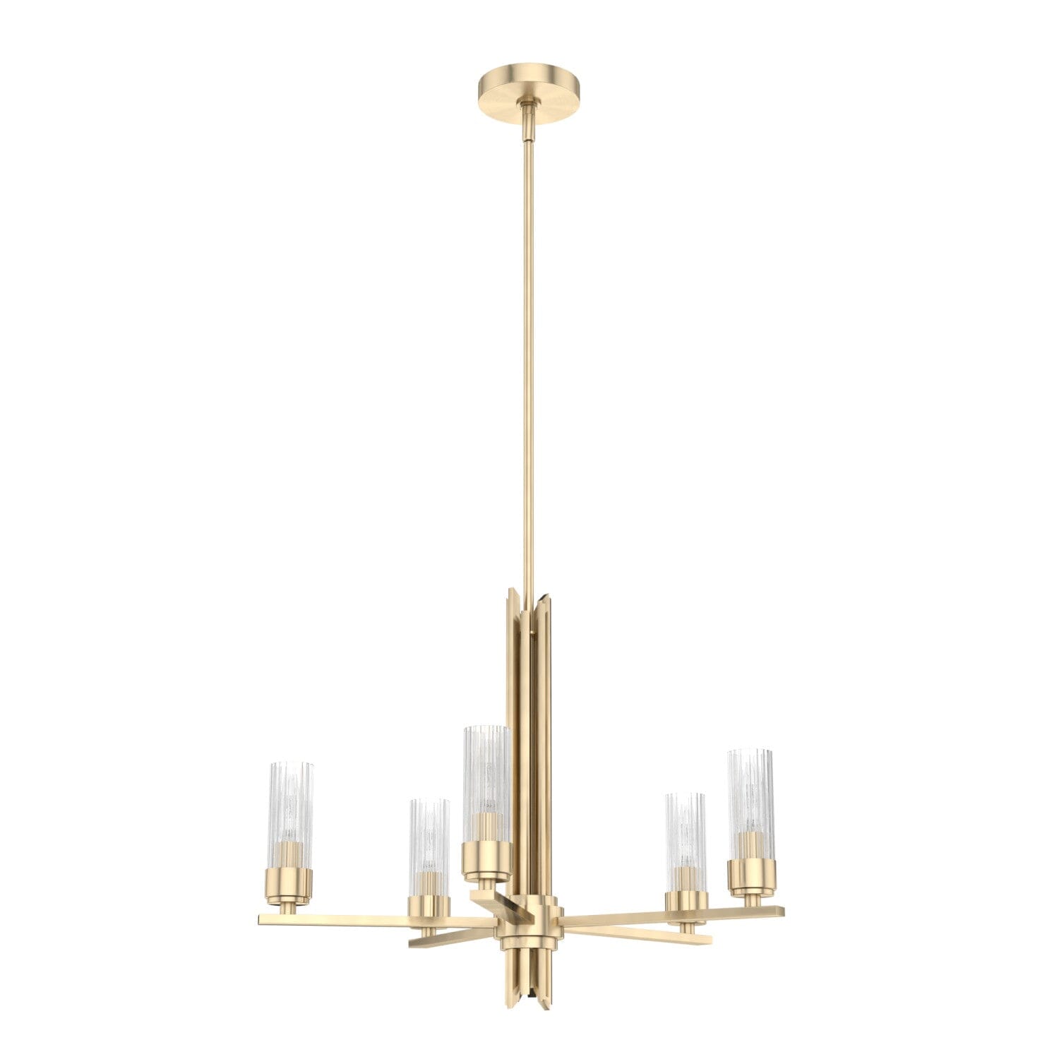 Gatz 5-Light Modern Crystal Chandelier - Elegant Dining Room Lighting Fixture for Home Decor, Perfect for Living Room, Bedroom, and Entryway