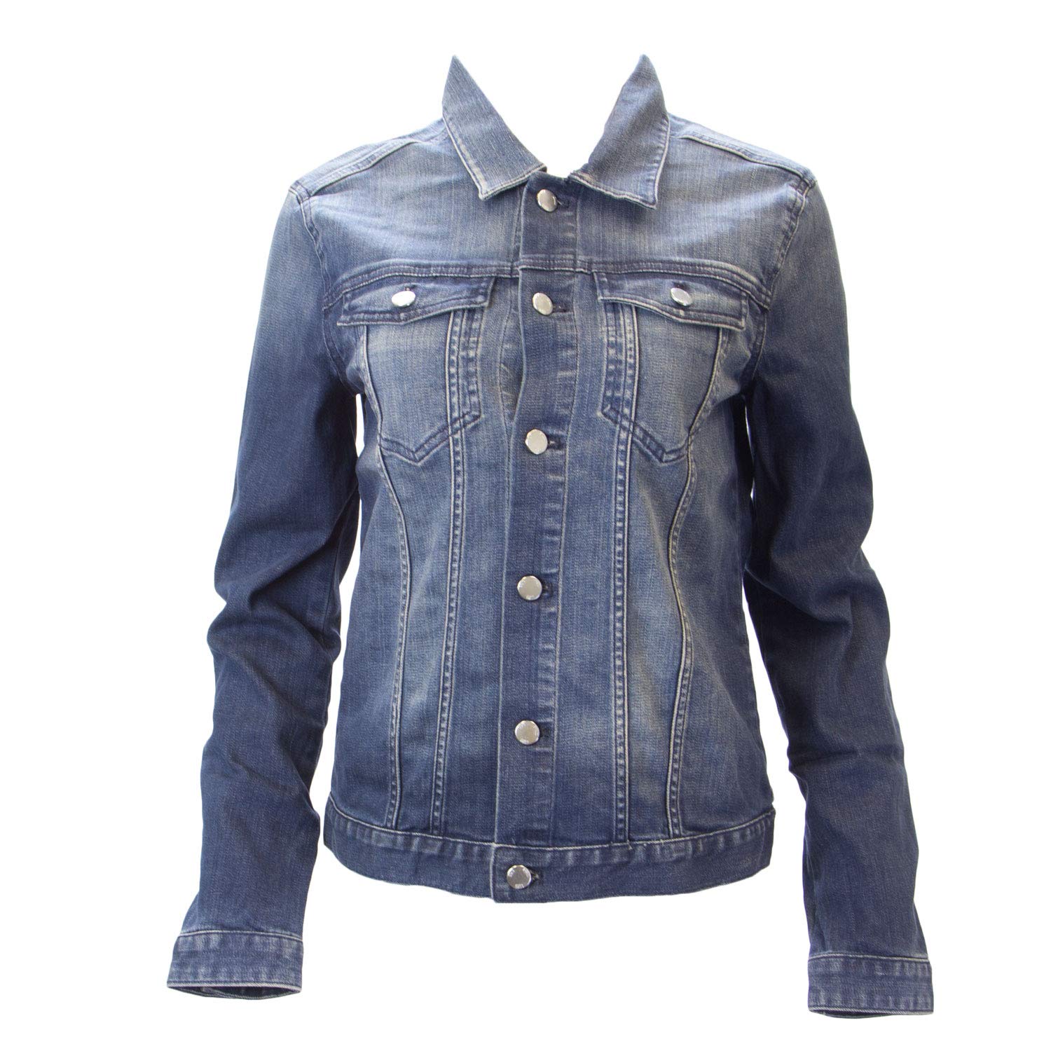 Women's Distressed Washed Blue Denim Jacket - Vintage Style Jean Jacket for Casual Outfits & Layering | Perfect for Spring & Fall Fashion