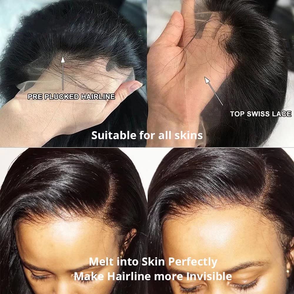 Brazilian Body Wave Human Hair Wig - 180 Density Short Bob with Ombre Highlights, 13x4 HD Transparent Lace Front, Pre Plucked Bleached Knots, 10 Inch | Perfect for Daily Wear, Cosplay & Special Occasions
