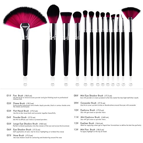 Premium 13-Piece Korean Makeup Brush Set - Professional Beauty Cosmetic Brushes for Flawless Foundation, Blending & Contouring | Ideal for Everyday Makeup, Travel & Professional Use
