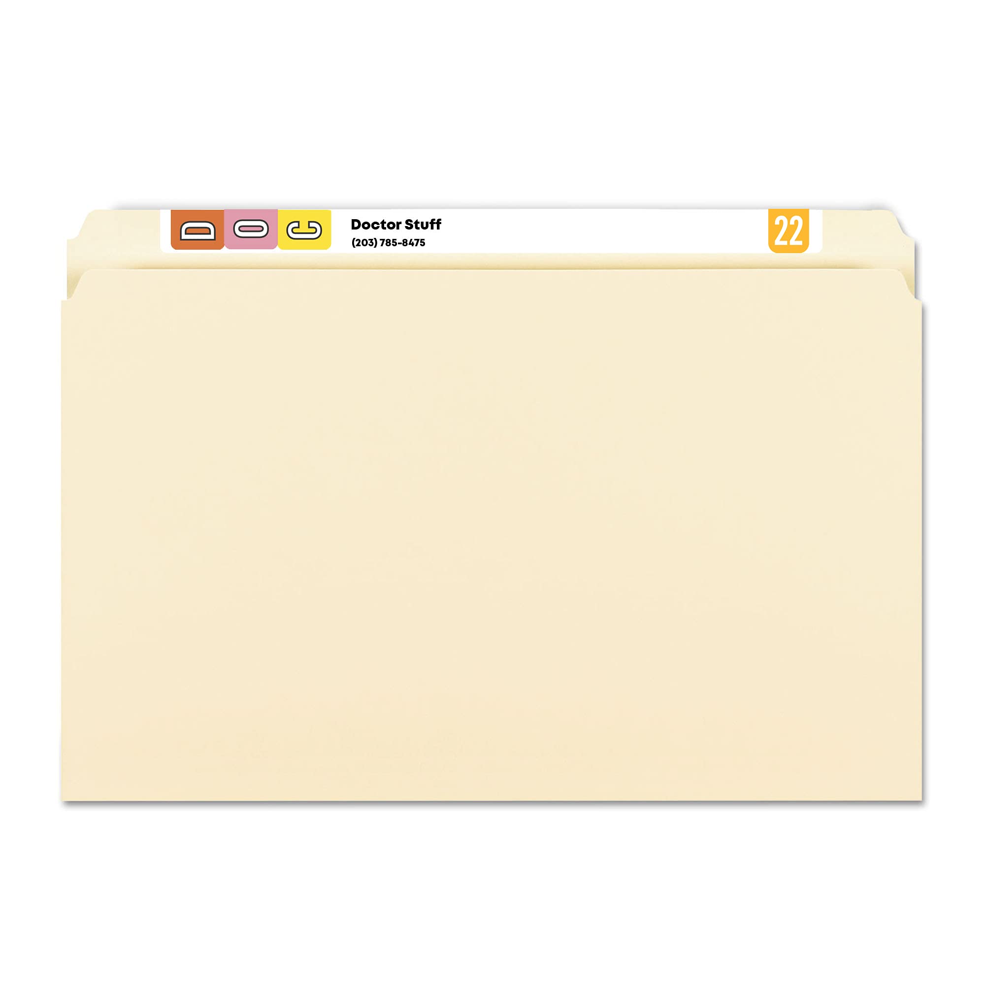 2022 Year Labels - Light Orange Tab Products 1308 Compatible Stickers for File Folders, 500/Roll (1/2 x 1-1/8