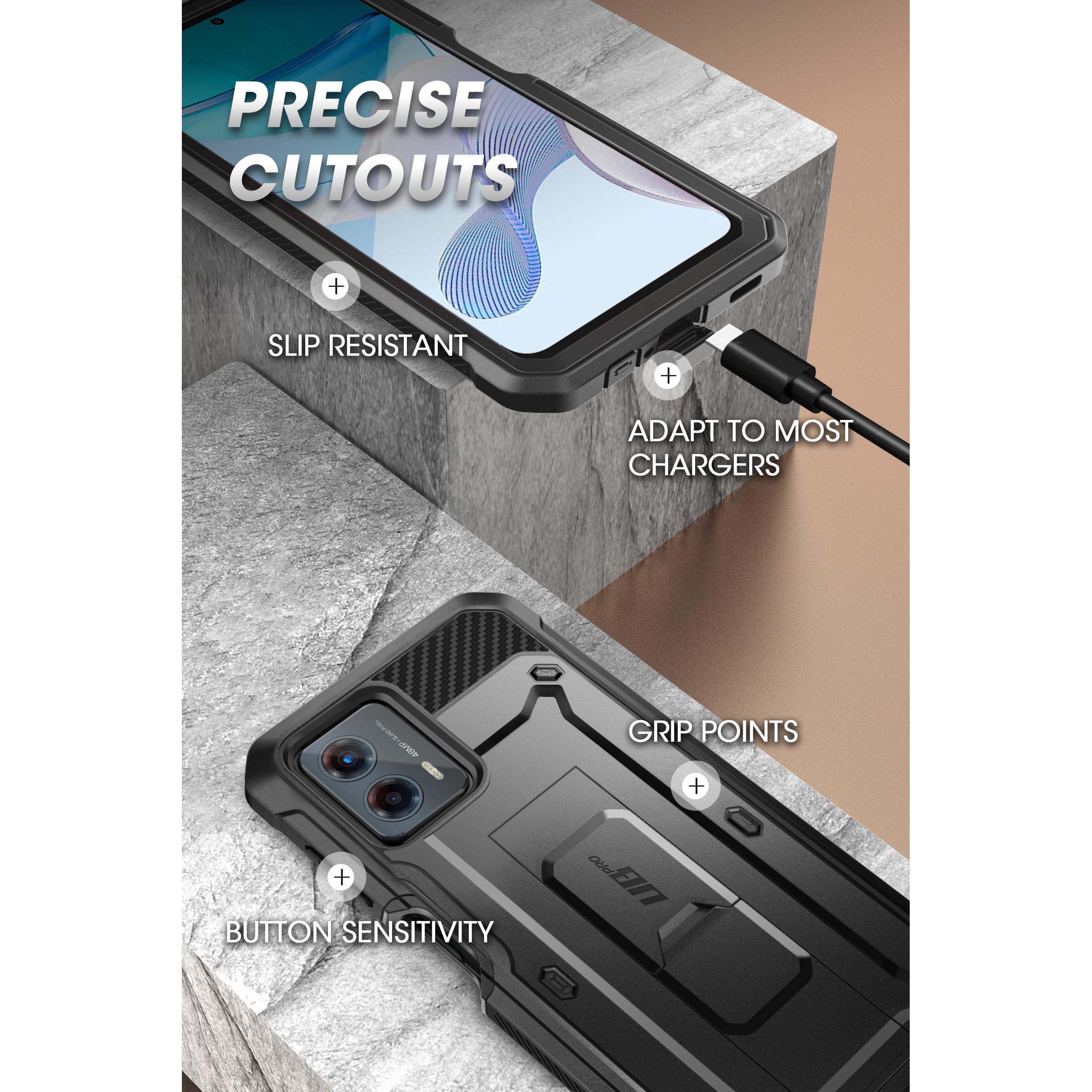 Moto G 5G (2023) Unicorn Beetle PRO Rugged Holster Case - Heavy Duty Protection for Motorola Moto G 5G (2023) - Shockproof, Drop Proof, Belt Clip Holster - Perfect for Outdoor, Construction & Active Lifestyle