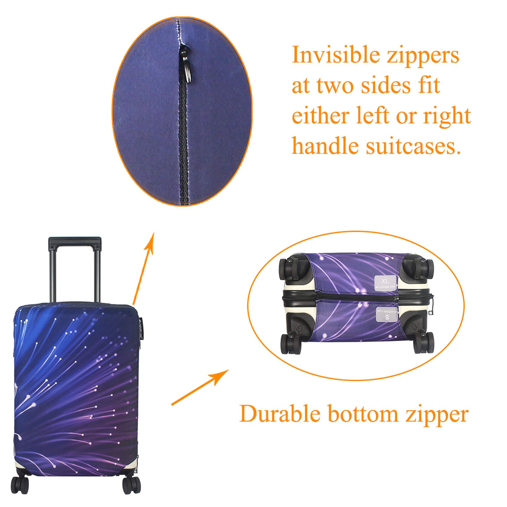 Fireproof Travel Luggage Cover for 31-32 Inch Suitcases - Waterproof Suitcase Protector with Fireworks Design (XL Size) | Perfect for Air Travel, Vacation Trips & Baggage Protection