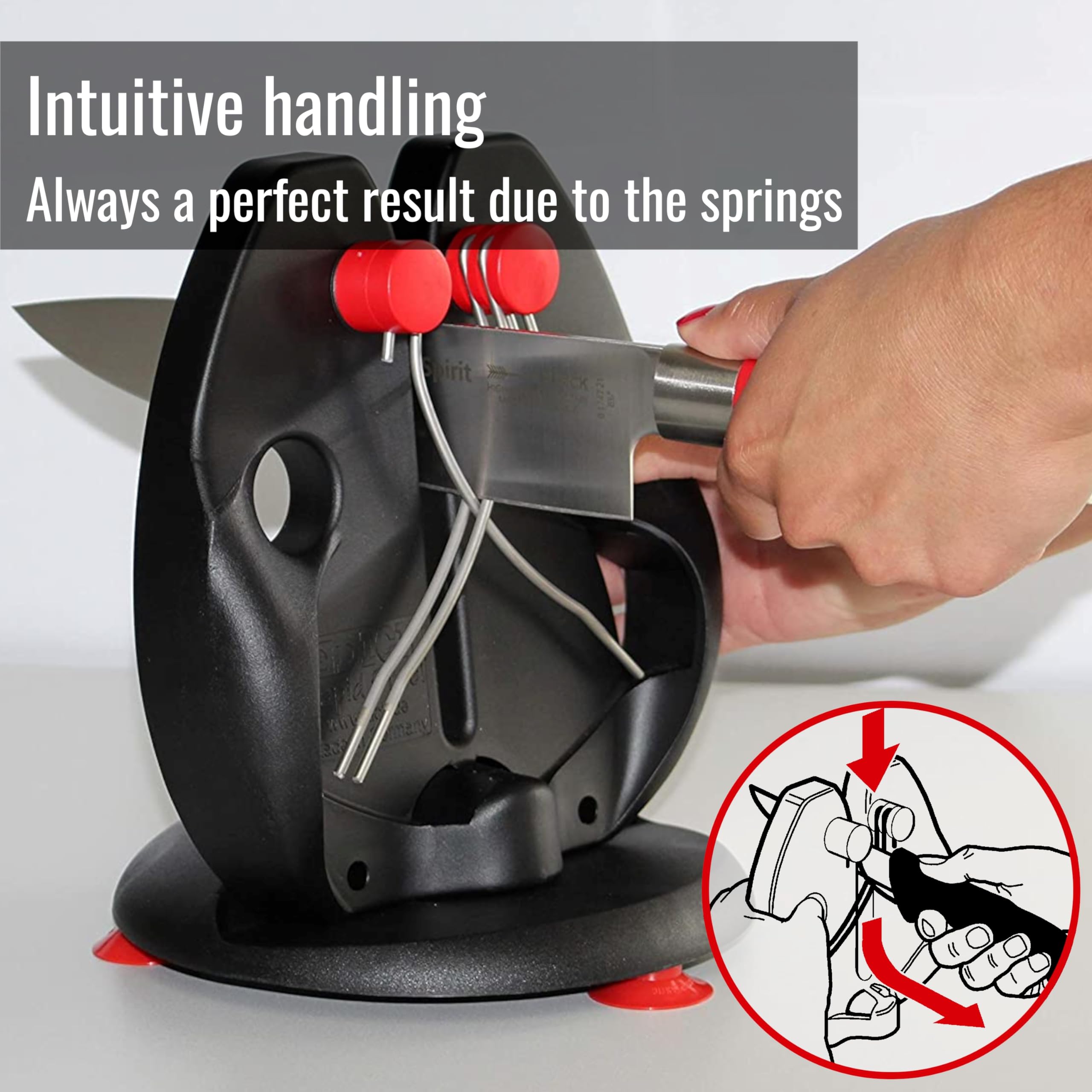 F. DICK Rapid Steel Action Knife Sharpener Set with Stand Plate - Professional Kitchen Knife Sharpening Tool - Stainless Steel Sharpening Rods - Easy to Use - German Made - Perfect for Home Chefs & Professional Kitchens