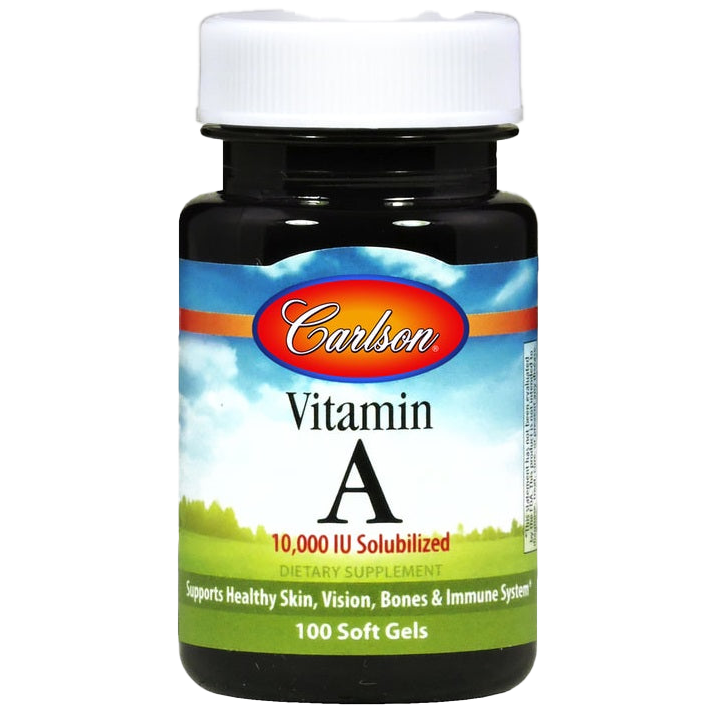 Carlson Labs Vitamin A Solubilized Softgels - 10,000 IU (100 Count) for Immune Support & Eye Health