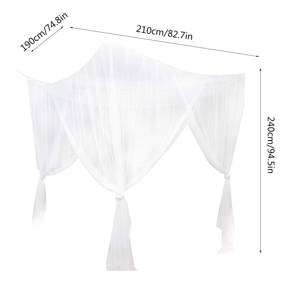 Extra Large White Full Queen Bed Canopy Net - Romantic Bedroom Decor for Weddings, Nursery, or Boho Chic Style