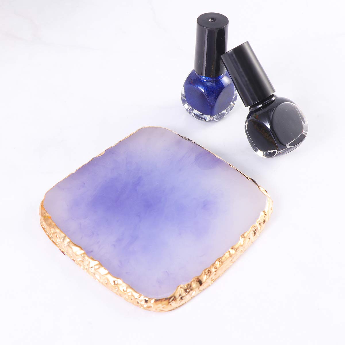 Exceart 1pc Purple Resin Nail Art Palette - Manicure & Makeup Tool for Professional Salon, DIY Nail Design, Home Use & Travel
