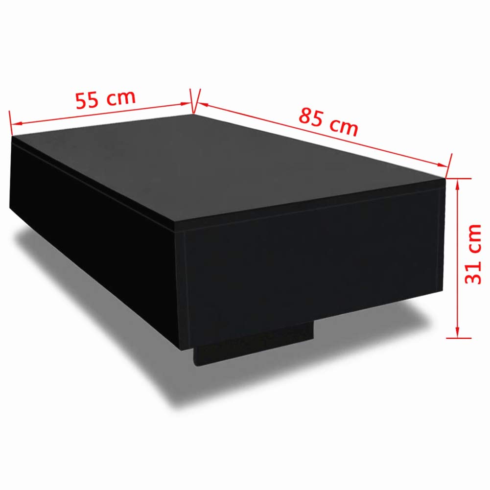 Modern High Gloss White Coffee Table - 33.5