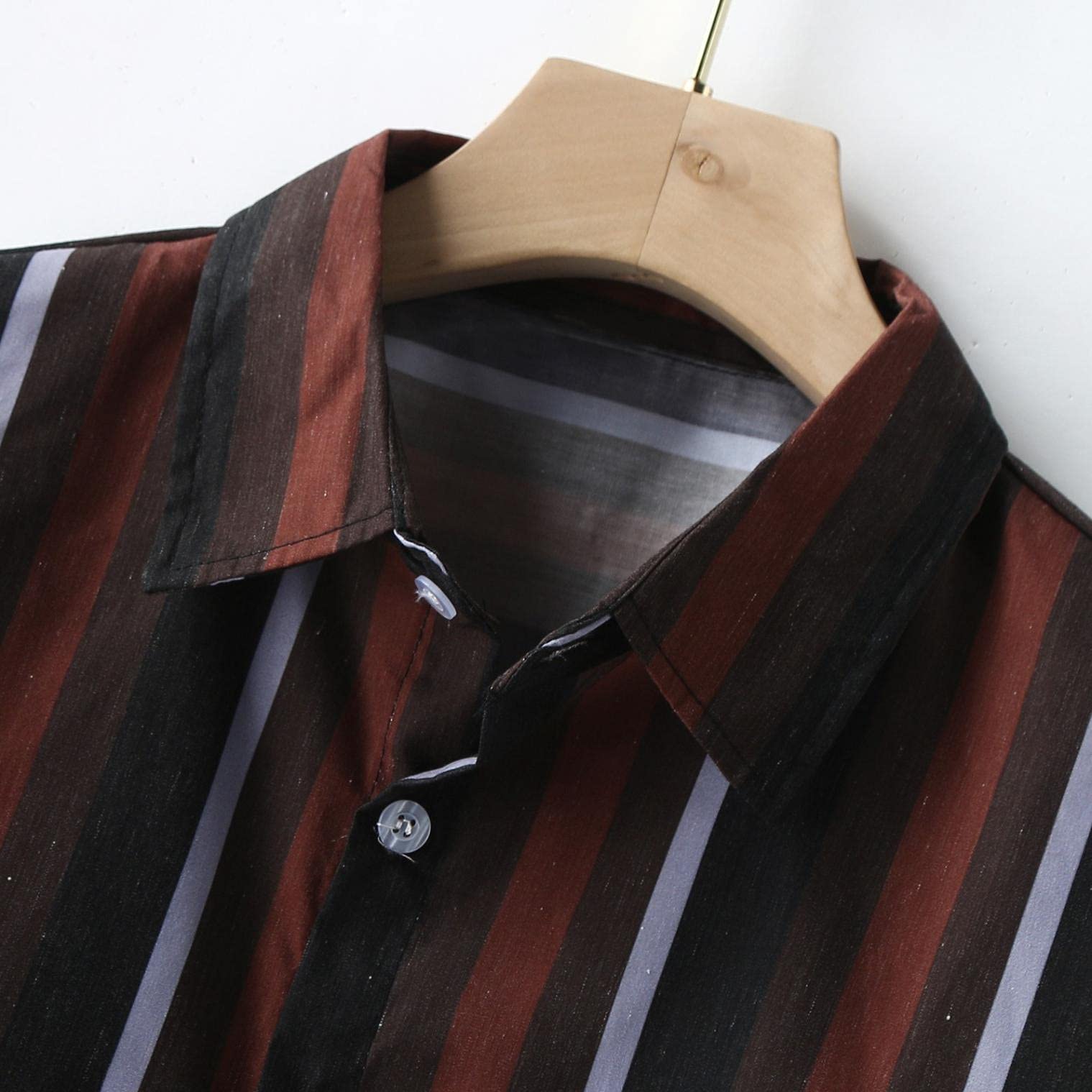 Men's Slim Fit Vertical Striped Dress Shirts - Long Sleeve Button Down Oxford Shirts for Business & Casual Wear | Stretch Comfort & Professional Style for Office, Meetings & Smart Casual Occasions