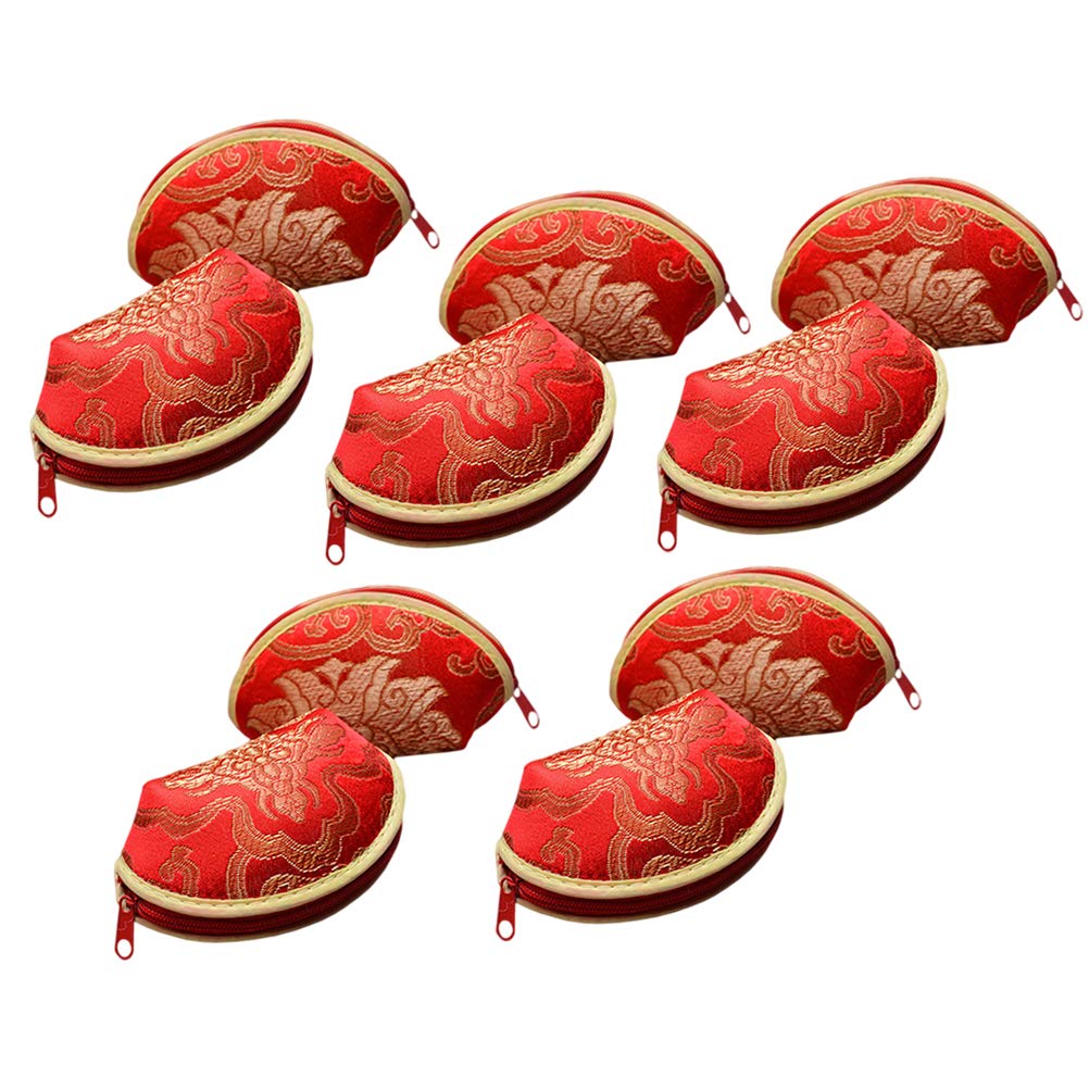 10pcs Chinese Style Coin Purse Shell Shaped Bag - Fashion Wallets for Candy, Jewelry & Small Items Storage - Perfect for Banquets, Celebrations, Party Favors & Home Decor