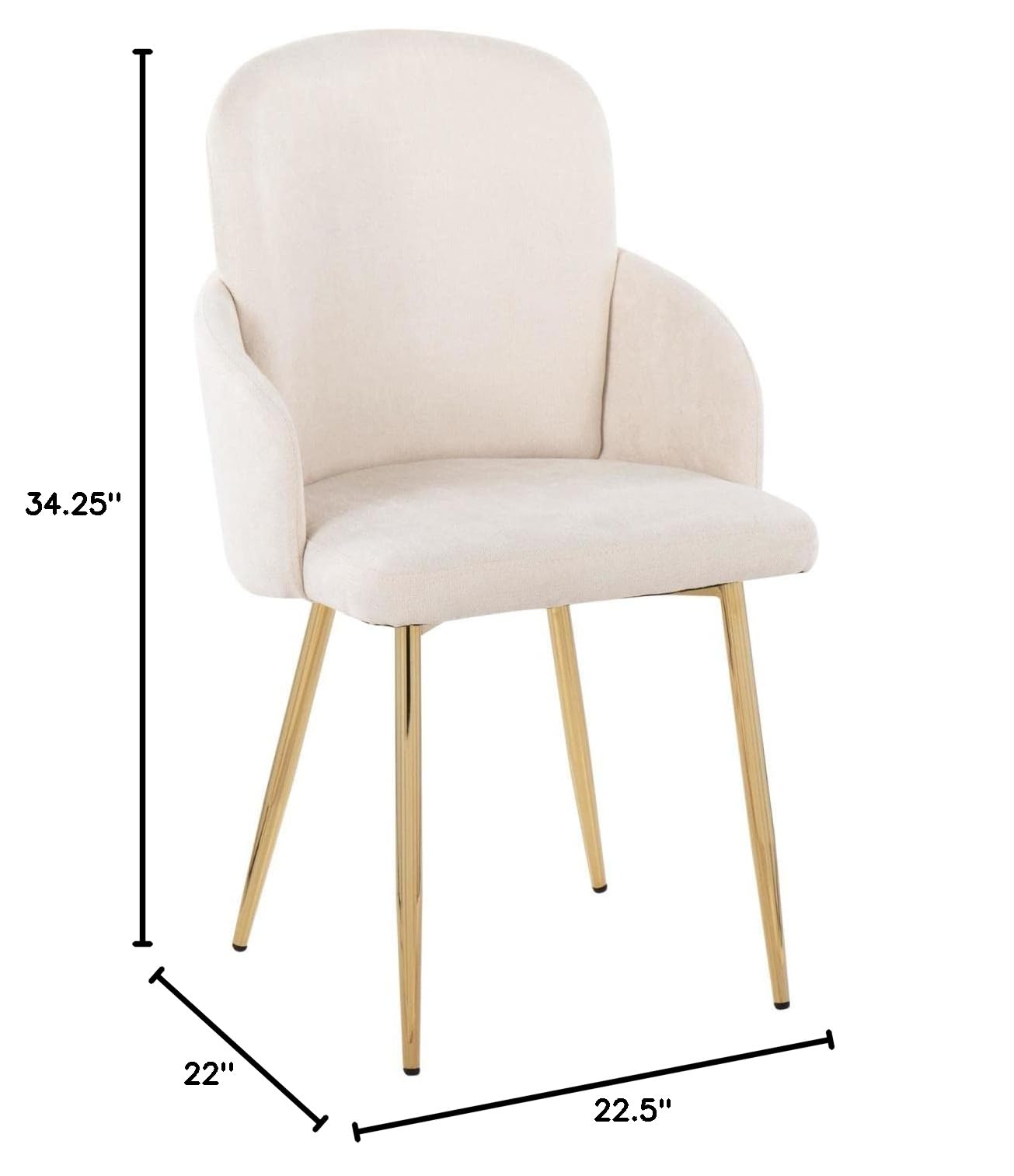 LumiSource Dahlia Upholstered Dining Chairs Set of 2 - Modern Kitchen Chairs for Dining Table - Comfortable Contemporary Seating for Home, Restaurant & Office Use