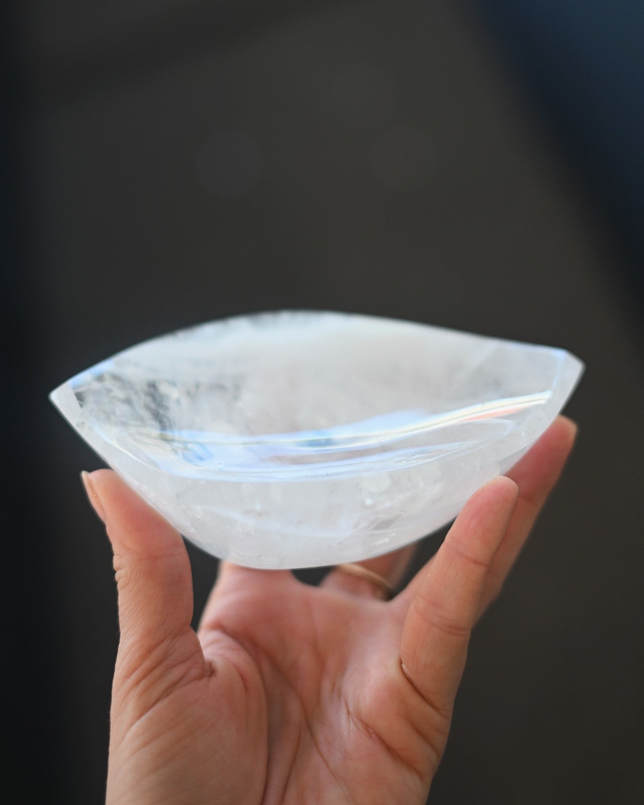 Clear Quartz Crystal Bowl - Natural Healing Stone for Meditation, Chakra Balancing & Home Decor | Perfect for Yoga, Reiki & Spiritual Practices