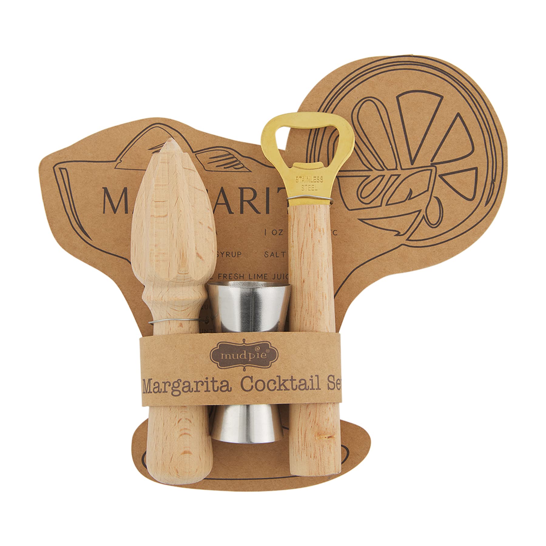 Mud Pie 48600153 Margarita Cocktail Set with Juicer, Jigger (2.75
