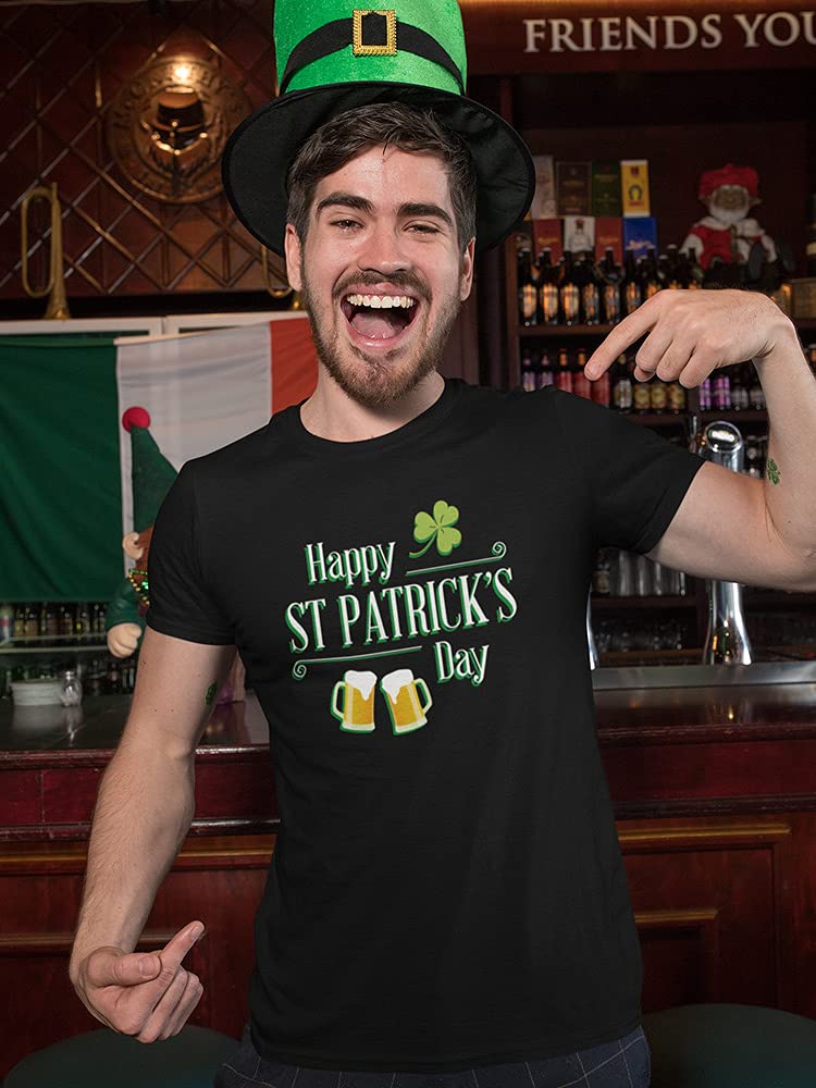 Smartprints Happy St. Patrick's Day 3D Printed Graphic T-Shirt for Men - Perfect for Irish Festivals & Holiday Parties