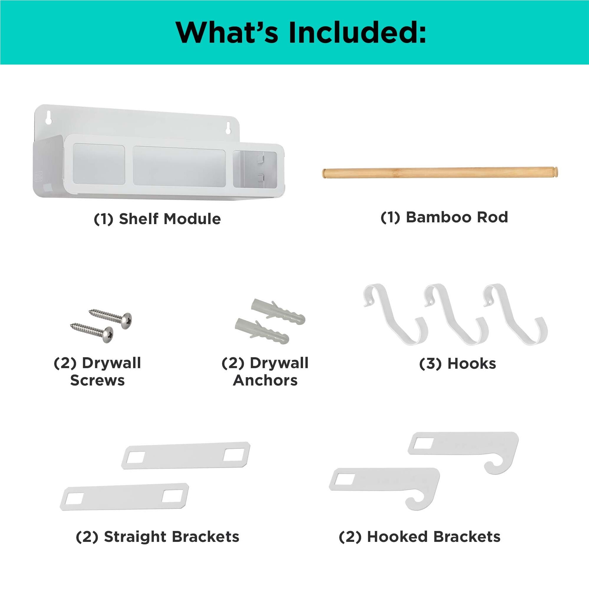 Heavy Duty Hanging & Magnetic Rack System with Brackets - Wall Mount Shelf Organizer for Kitchen, Garage, Bathroom Storage