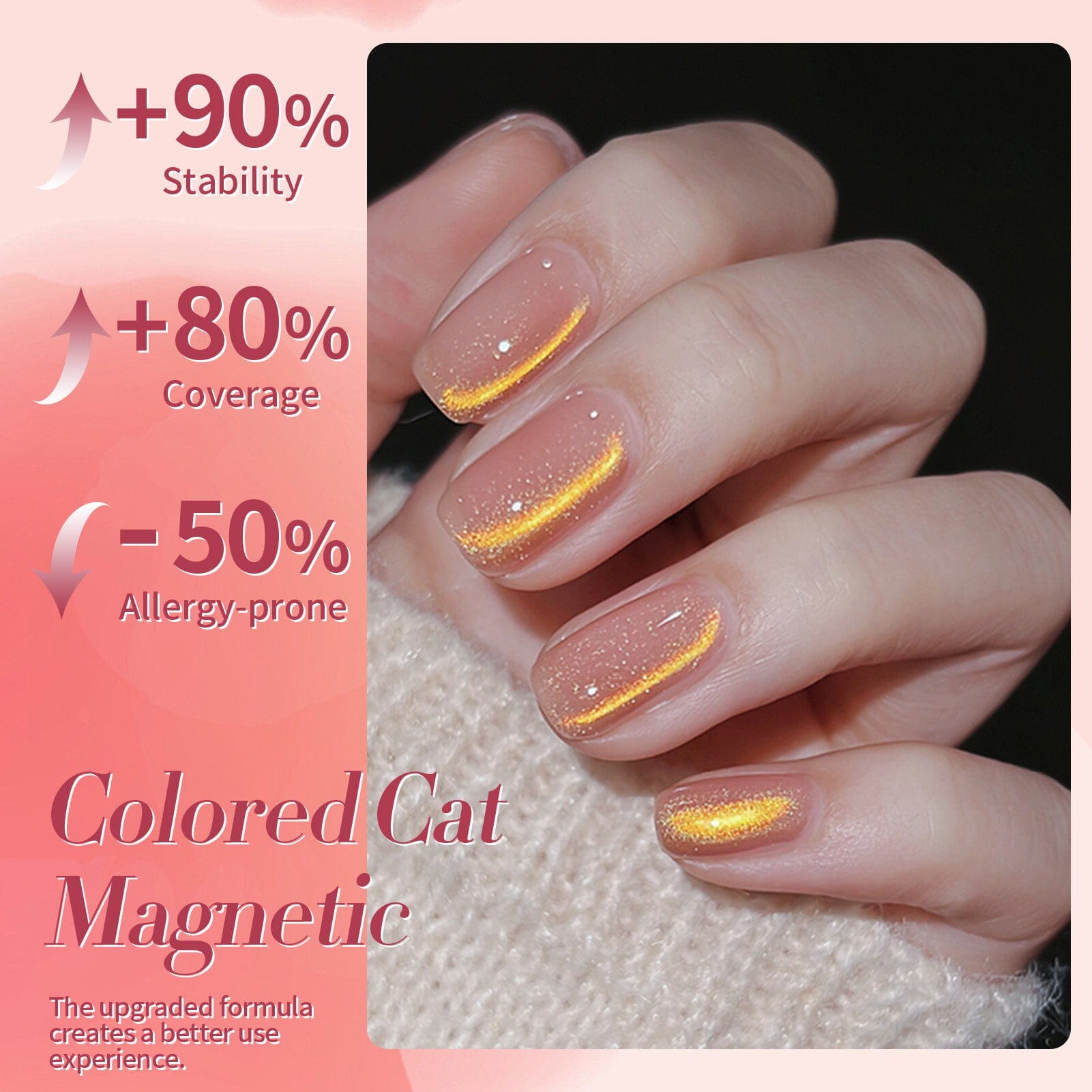 Red Yellow Cat Magnetic Gel Polish MY138 Firefly 15ml - Long Lasting UV LED Nail Polish for Salon & Home Manicures - Perfect for Parties, Weddings & Special Occasions