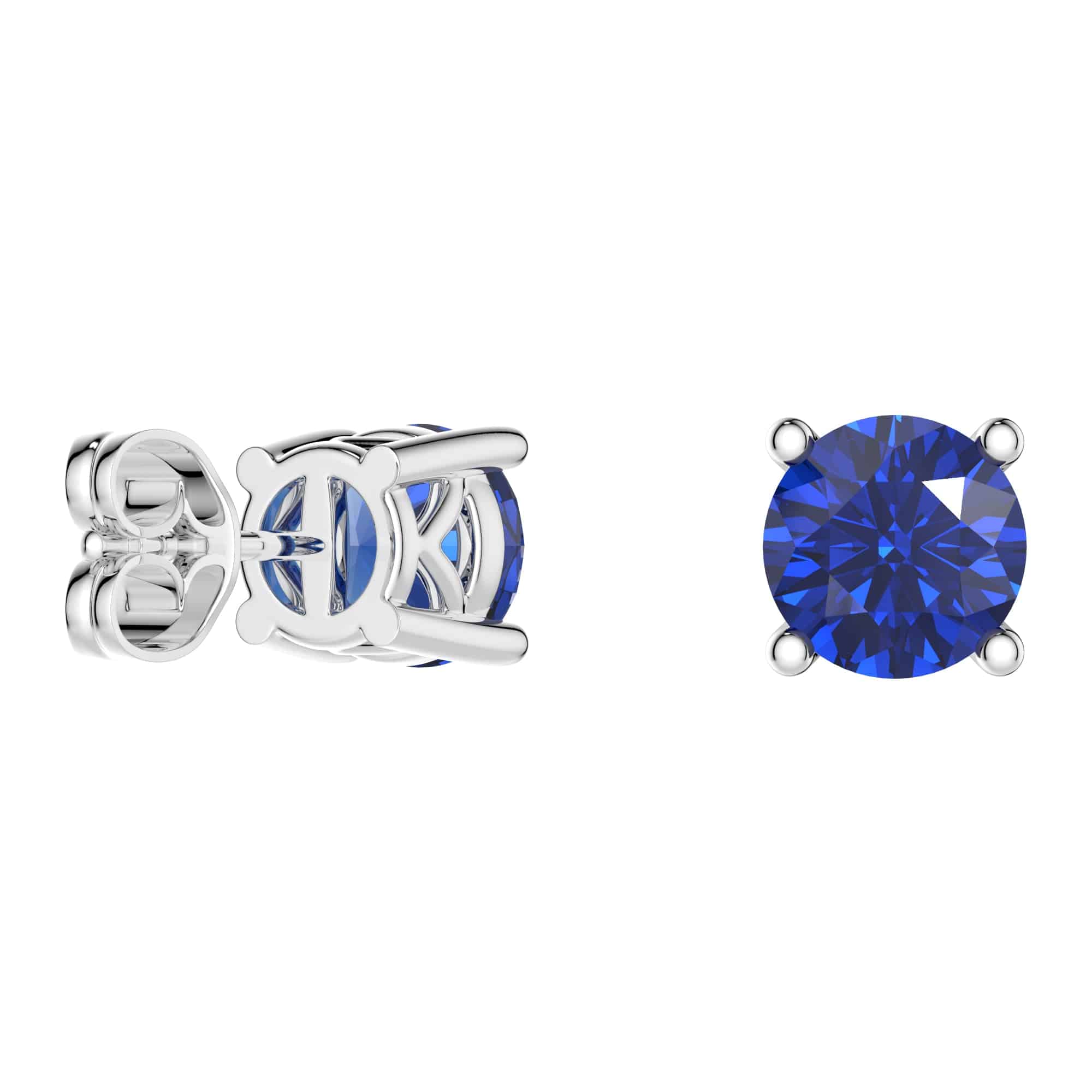 1 CT. Lab Grown Sapphire Stud Earrings for Women - Solitaire Diamond Simulated Earrings for Everyday Wear & Special Occasions