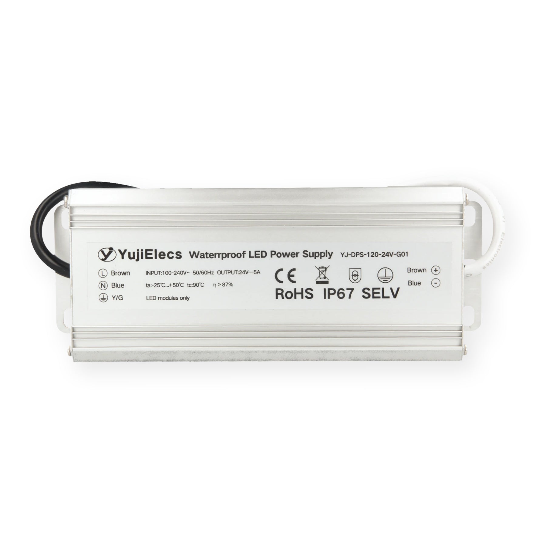 YujiElecs™ 120W IP67 Waterproof LED Strip Power Supply - 1pc Pack - Ideal for Indoor/Outdoor Lighting, Signage, and Decorative Applications