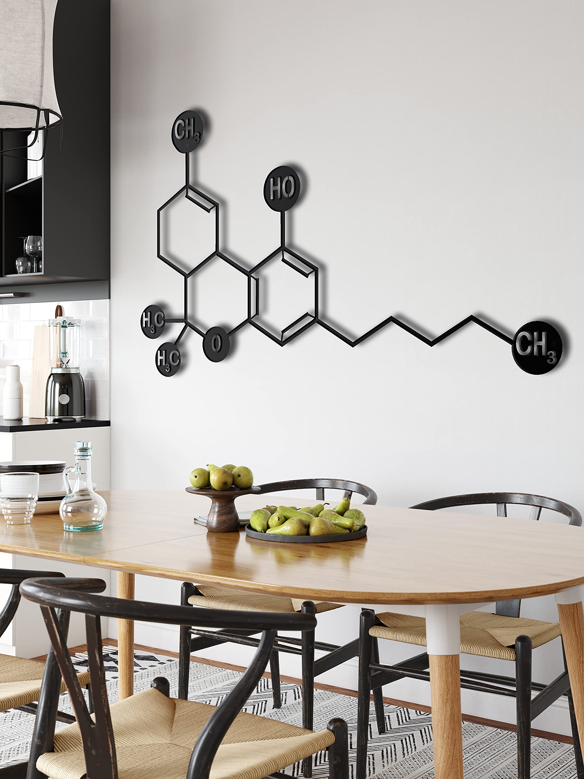 DEKADRON THC Molecule Metal Wall Art - 24