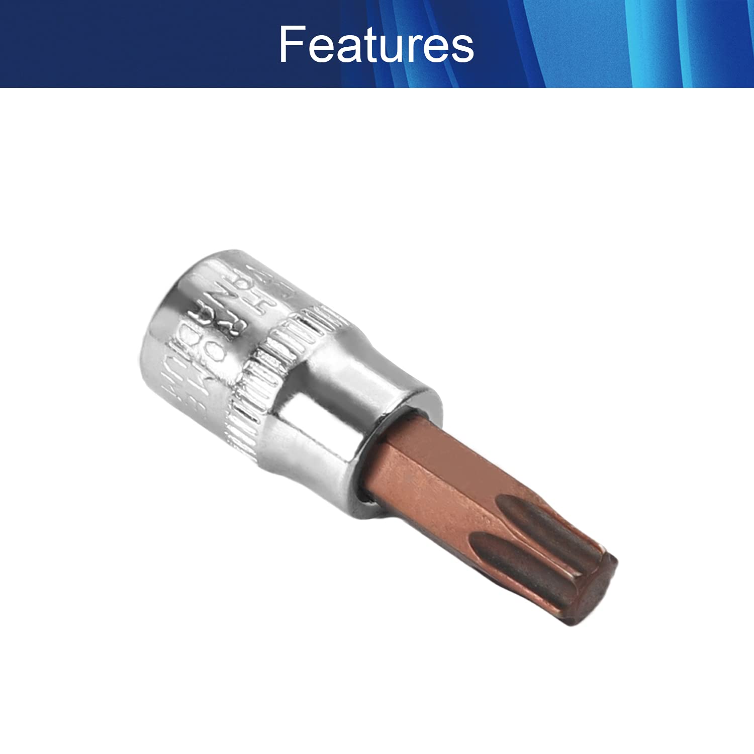 1/4 Inch Drive Torx Bit Socket Set - T40 Standard & Metric Premium S2 Alloy Steel Bits for Automotive, DIY & Mechanical Repairs