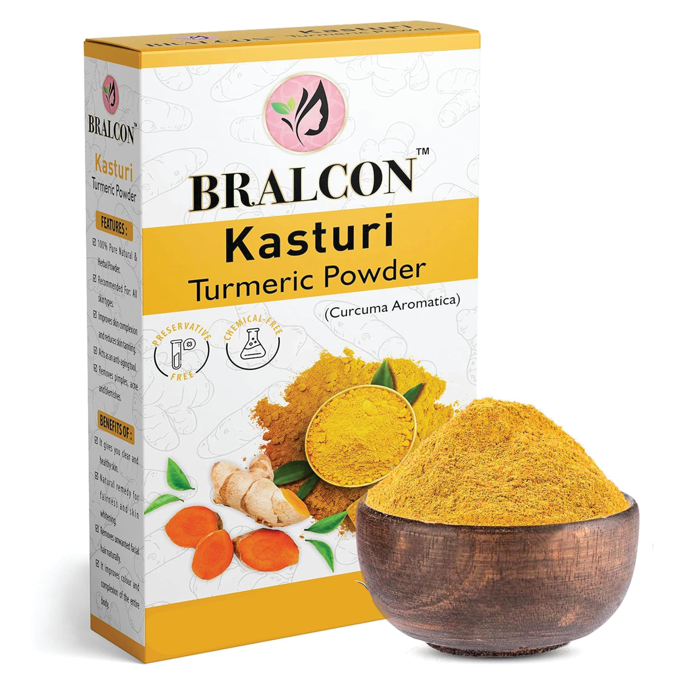 Organic Kasturi Haldi, Orange & Pomegranate Peel Powder Combo - 300g (100g x 3) | Turmeric Powder, Orange Peel Powder, Pomegranate Peel Powder for Glowing Skin | DIY Face Masks, Skin Brightening, Natural Skincare Routine
