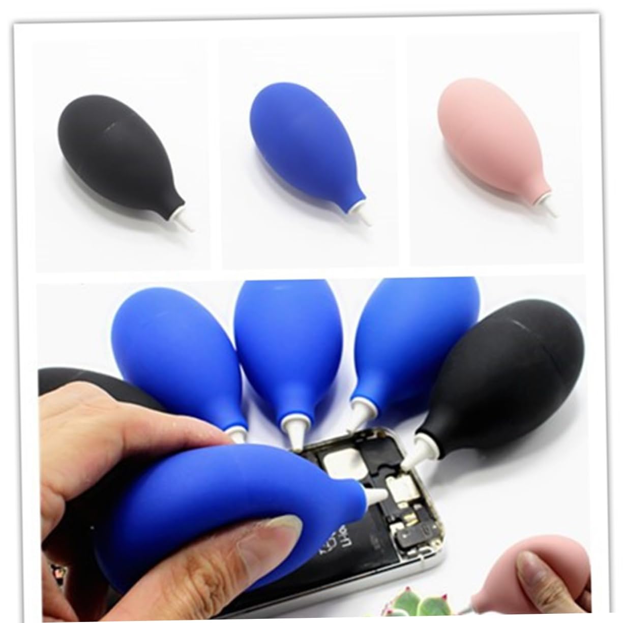 Uonlytech 12-Pack Silicone Air Blower for Camera Lens, Keyboard & Electronics Cleaning - Dust Blower Ball for Photography, Makeup Brushes, PC Maintenance & Home Cleaning