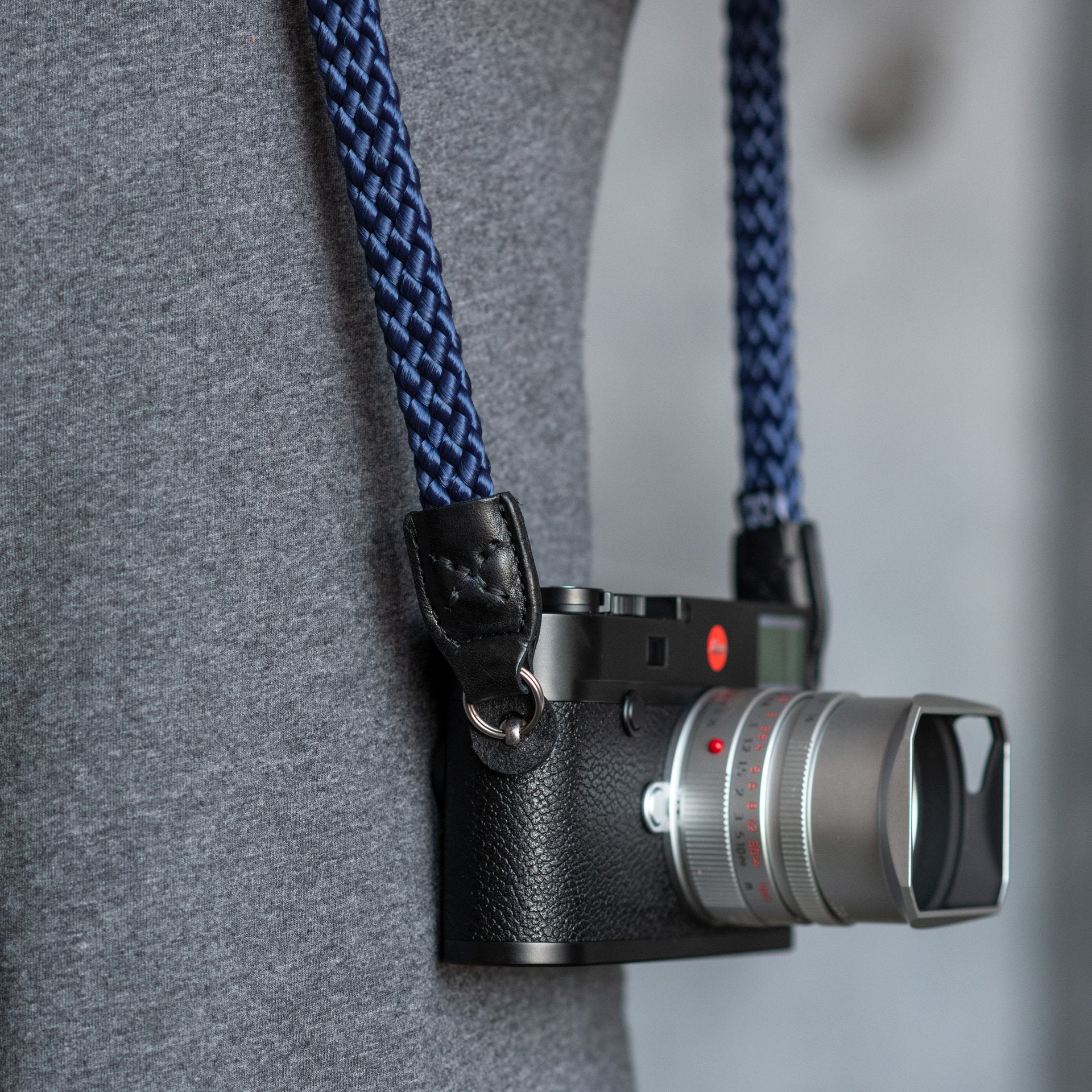Premium Cooph Braided Camera Strap with Split Ring - 49.2 Inch (125cm) Navy Blue - Durable & Comfortable DSLR Neck Strap for Nikon, Canon, Sony Cameras - Perfect for Travel, Photography & Outdoor Adventures