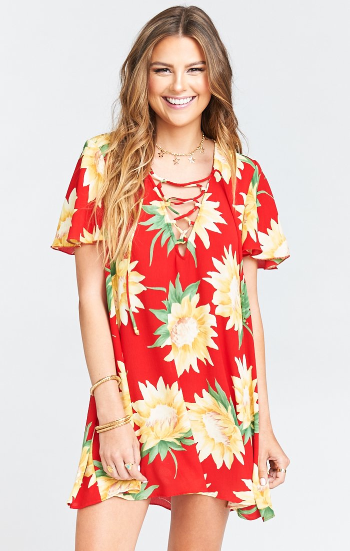 Kylie Lace Up Dress for Women - Elegant Floral Embroidery Summer Party Cocktail Dress | Perfect for Weddings, Date Nights & Special Occasions