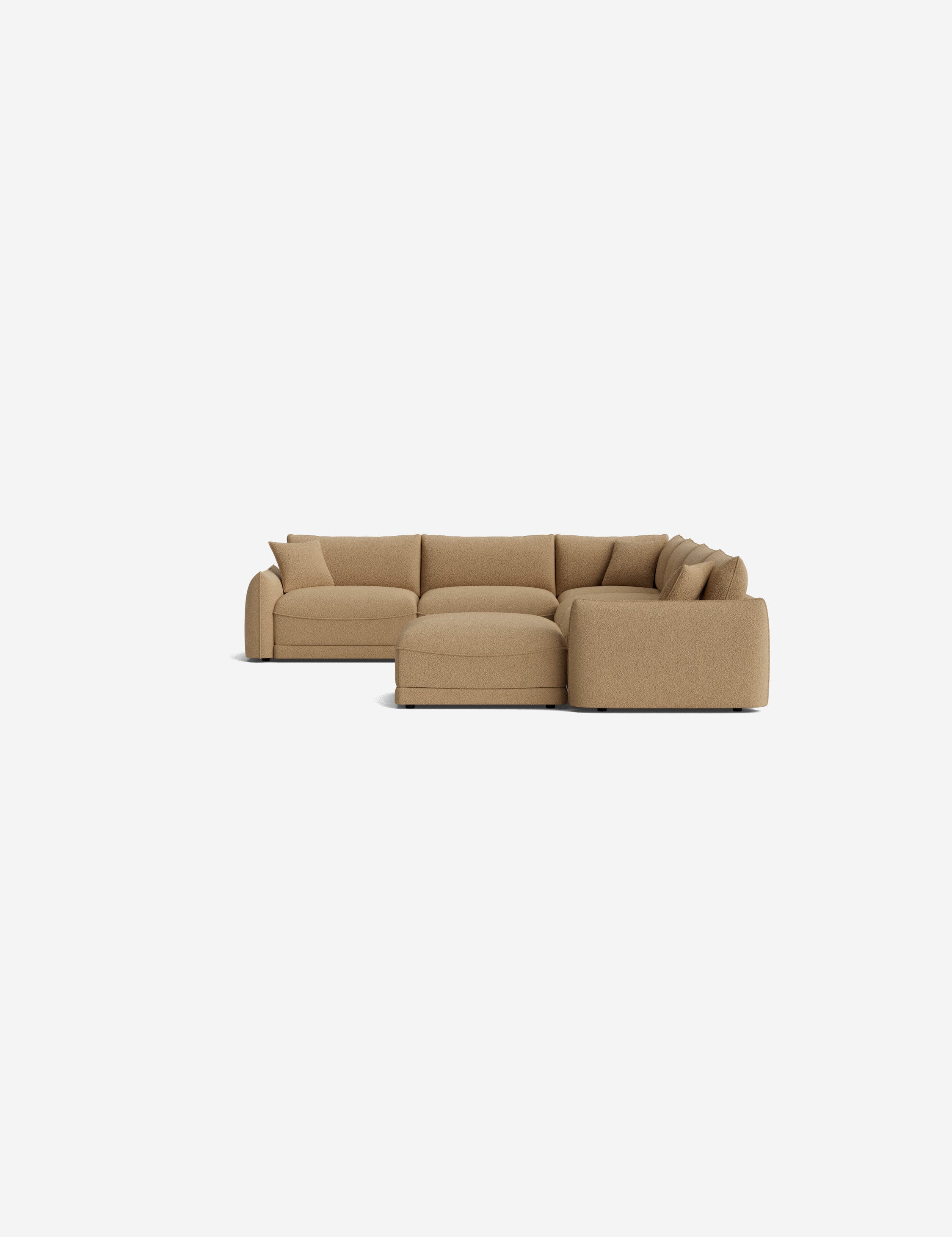 Balmer Modular Corner Sectional Sofa with Ottoman - Modern L-Shaped Couch Set for Living Room, Lounge & Family Room - Comfortable Reversible Chaise & Storage Ottoman