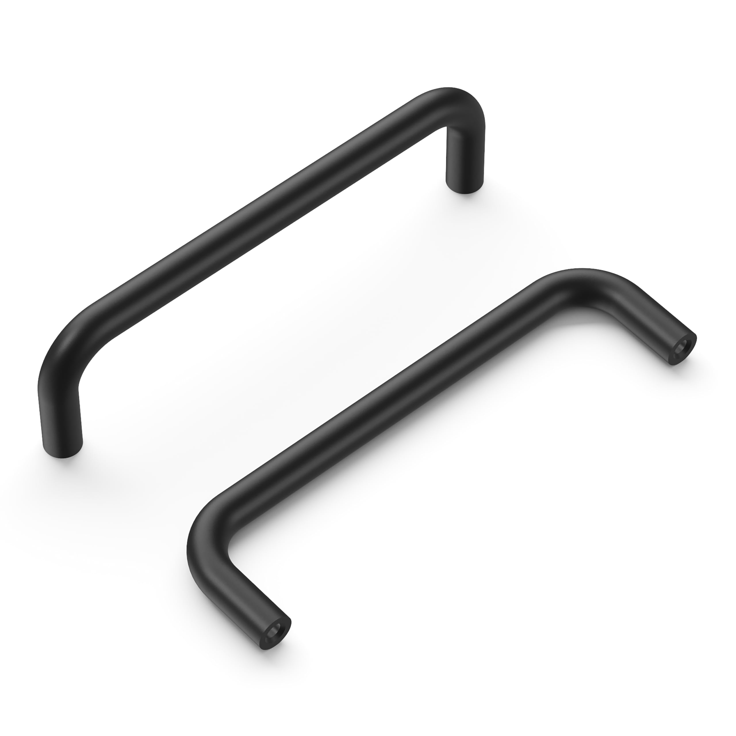 Hickory Hardware 1 Pack Solid Core Kitchen Cabinet Pulls - Luxury Matte Black Cabinet Handles for Doors & Dresser Drawers - 4 Inch Hole Center - Wire Pulls Collection - Perfect for Modern Kitchens, Bathrooms & Furniture Upgrades