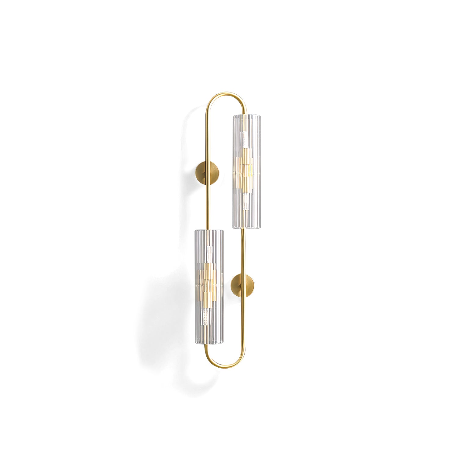 Vintage Double Brass Wall Light Fixture - Antique Style Sconce for Living Room, Bedroom & Hallway Lighting