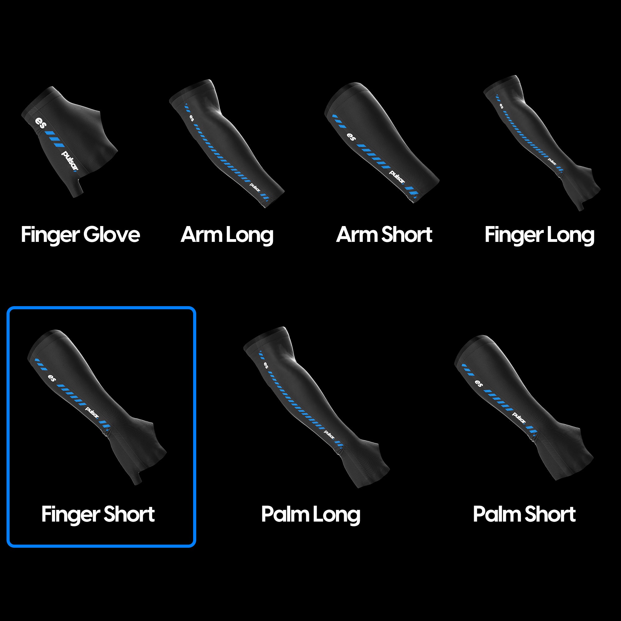 Pulsar eS Arm Sleeve - Fingerless & Short Sleeve Compression Support for Gaming, Sports & Workout - Ideal for Esports, Basketball & Gym Training