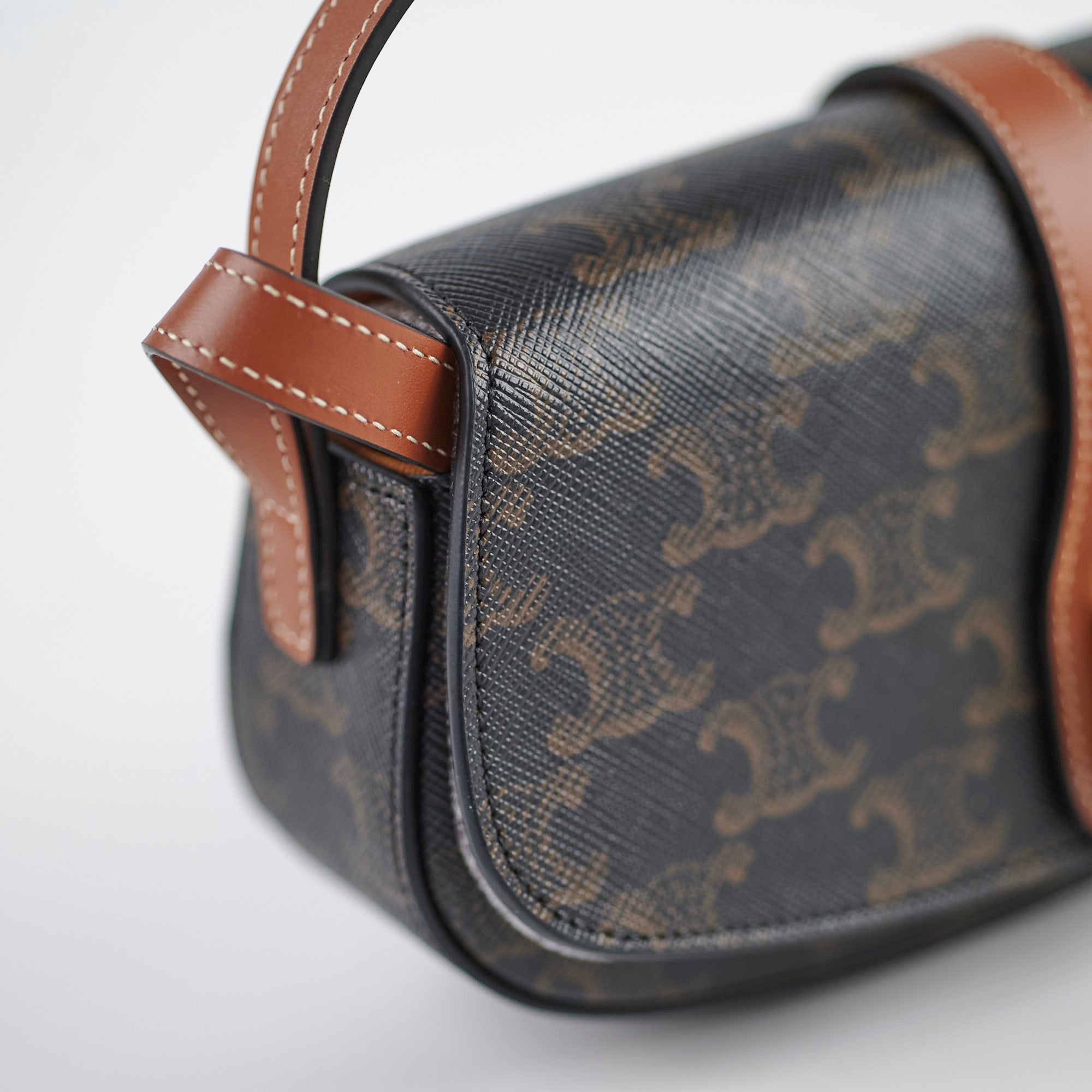 Celine Leather Clutch Bag with Strap - Tan Crossbody Purse for Women | Perfect for Evening Parties, Travel & Everyday Use