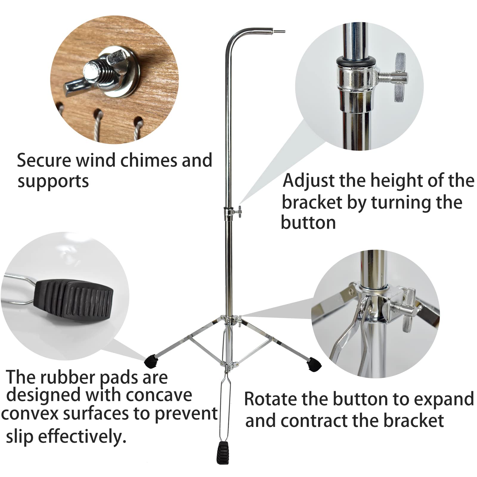 TNZMART 36-Note Gold Wind Chimes - Single-Row Percussion Instrument with Adjustable Height Tripod Stand (25/36 Tone Options) - Perfect for Outdoor Decor, Meditation & Musical Therapy