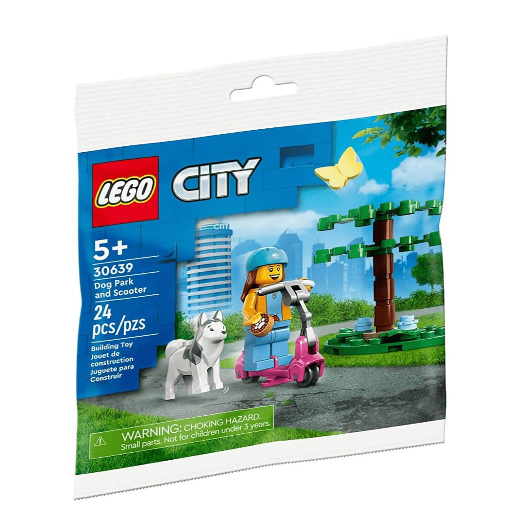 LEGO City Polybag Dog Park & Scooter Building Kit (30639) – Fun Creative Toy for Kids, Perfect for Playtime & Gift Giving