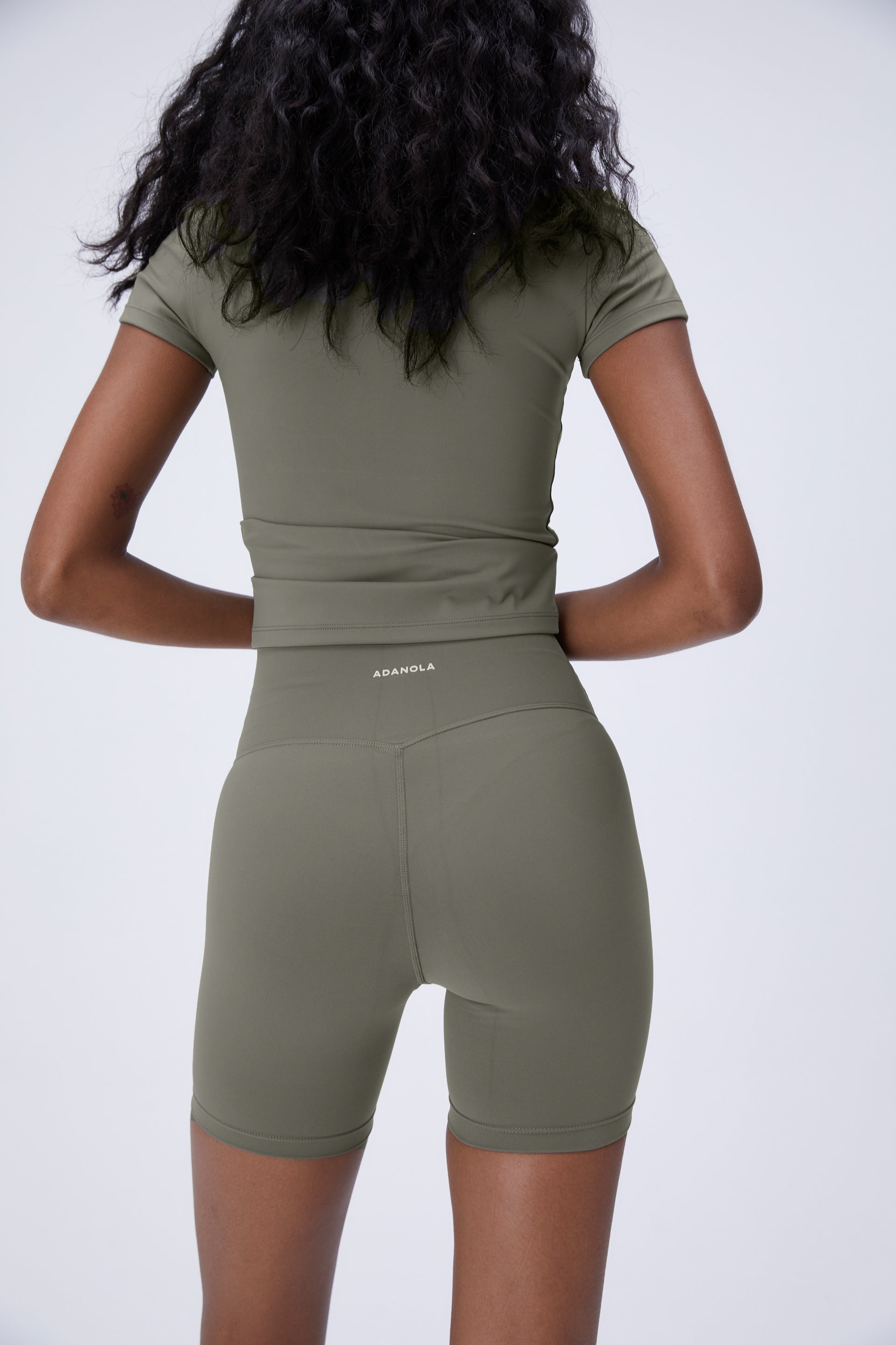 Ultimate Crop Shorts for Women - Olive Green High Waist Athletic Shorts | Perfect for Running, Yoga & Gym Workouts