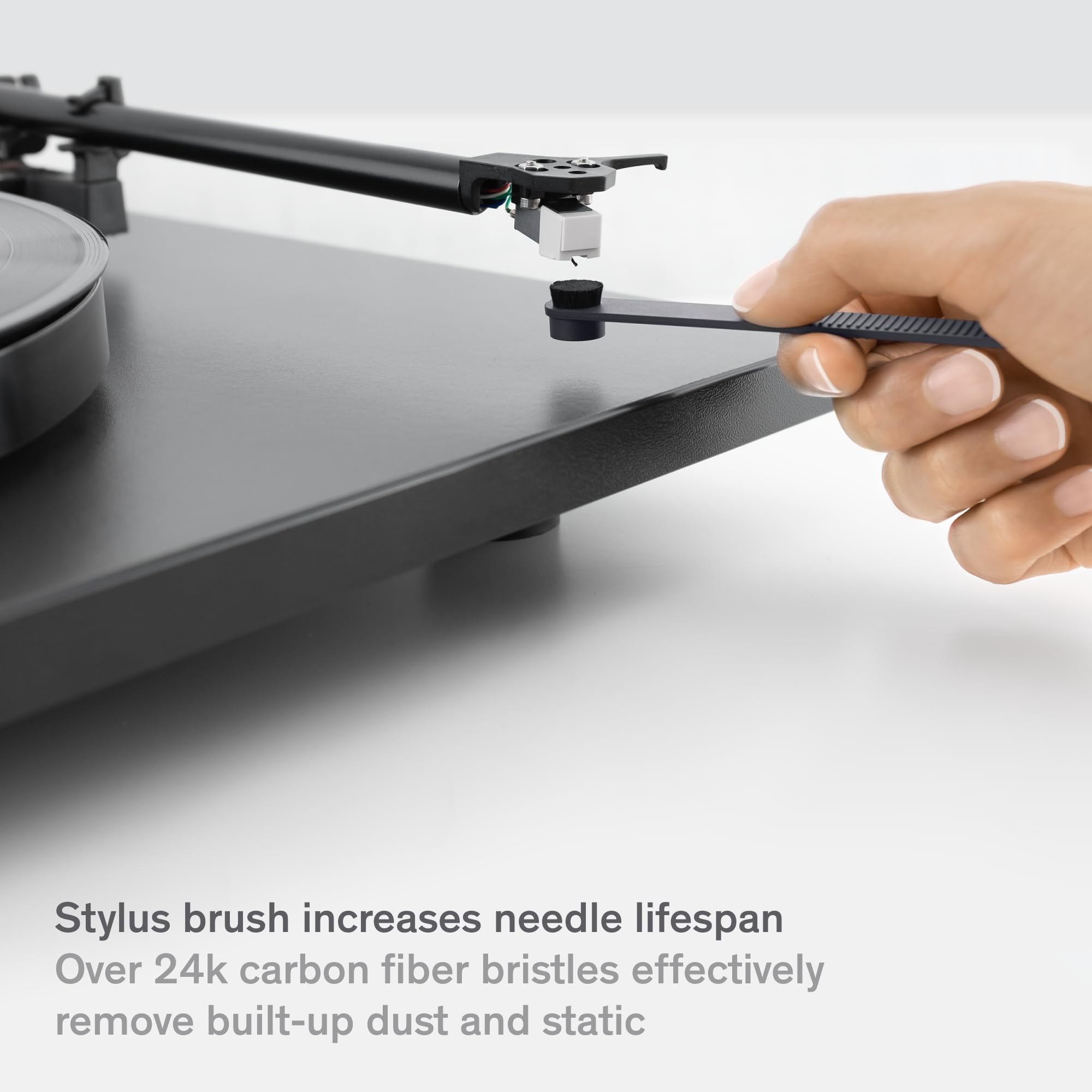 Record Cleaner Kit - 2-Piece Vinyl Cleaning Kit with Carbon Fiber Anti-Static Brush & Stylus Cleaner - Essential for Vinyl Record Maintenance & Turntable Care - Perfect for Audiophiles & Music Collectors