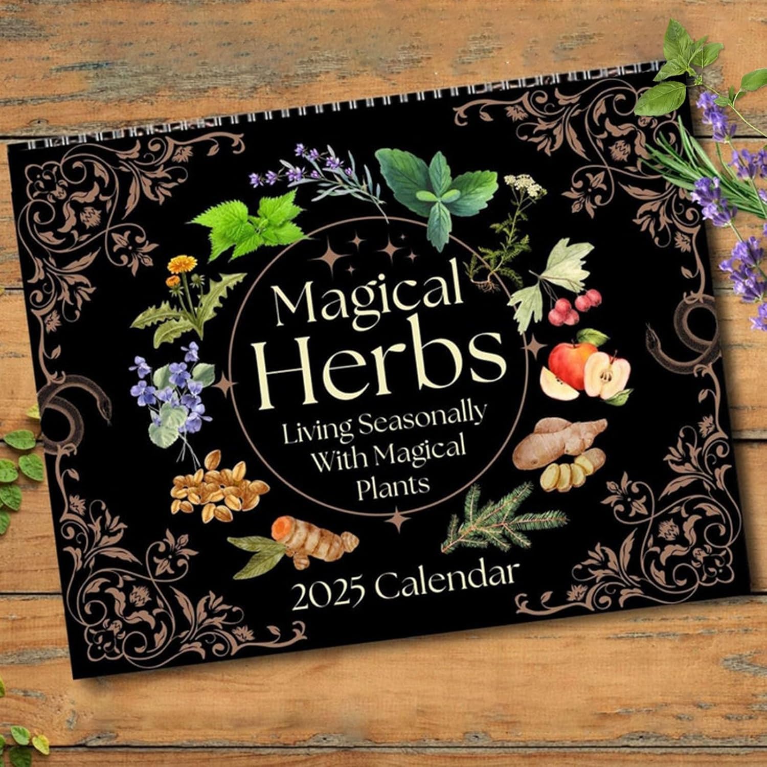 2025 Magical Herbs Calendar - 12 Month Seasonal Herbal Recipe & Spell Ritual Planner for Herbalists and Plant Lovers | Perfect for Kitchen Decor, Witchcraft Practice & Gift Giving