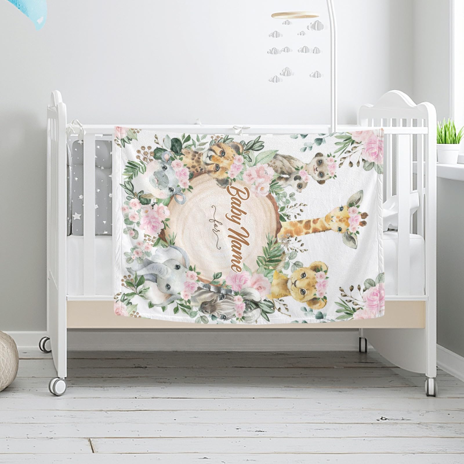 Eyesoul Personalized Baby Blankets with Name - Custom Baby Girl Gifts, Receiving Blankets & Nursery Decor for Newborns (60x80 inches) - Perfect for Christenings, Baby Showers & Nursery Room Decorations