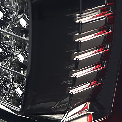 Spec-D Tuning Red Smoke LED Tail Lights with Light Bar - Compatible with 2018-2020 Ford F-150 (Left & Right Pair) - Enhanced Style & Visibility for Night Driving & Custom Truck Builds