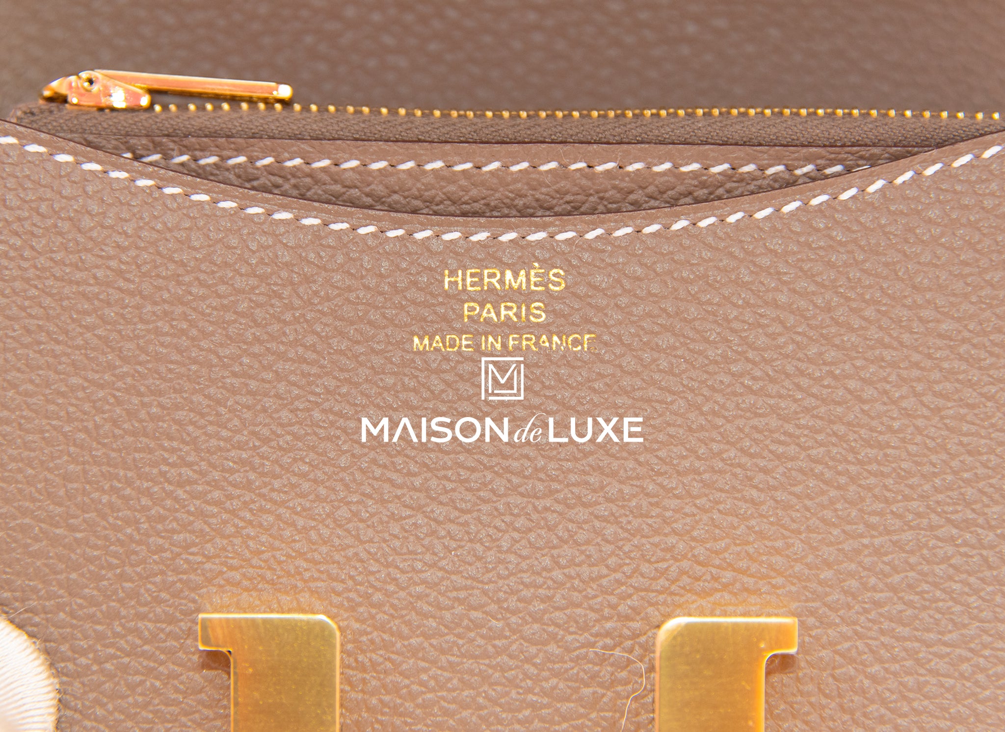 Hermes Constance Slim Wallet in Etoupe with Gold Hardware - Luxury Compact Wallet for Women, Perfect for Everyday Use and Special Occasions