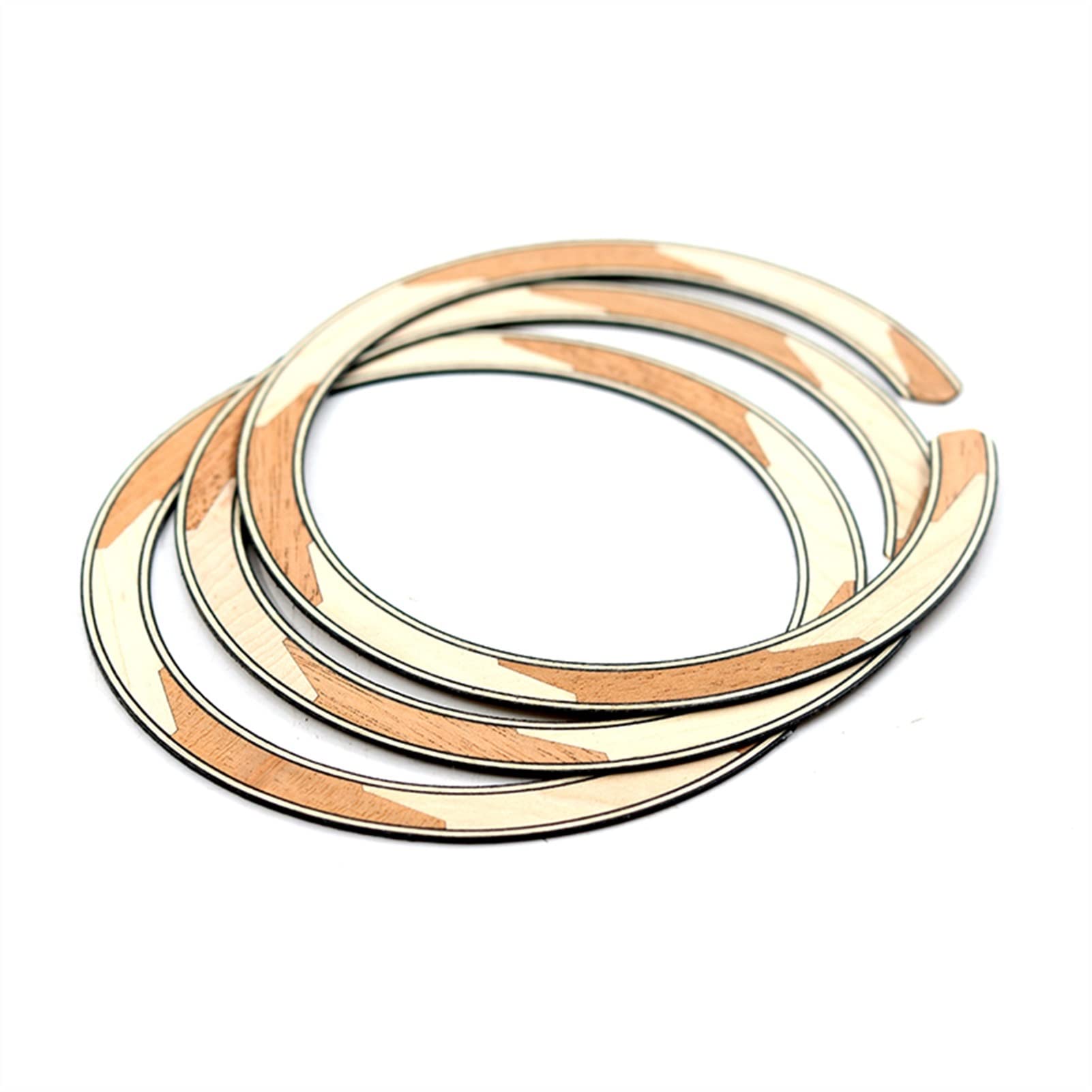 3-Piece Acoustic Guitar Sound Hole Inlay Set - Maple & Sapele Wood Rosette for Classical Guitar Replacement Parts | Perfect for DIY Guitar Repair, Upgrades and Customization