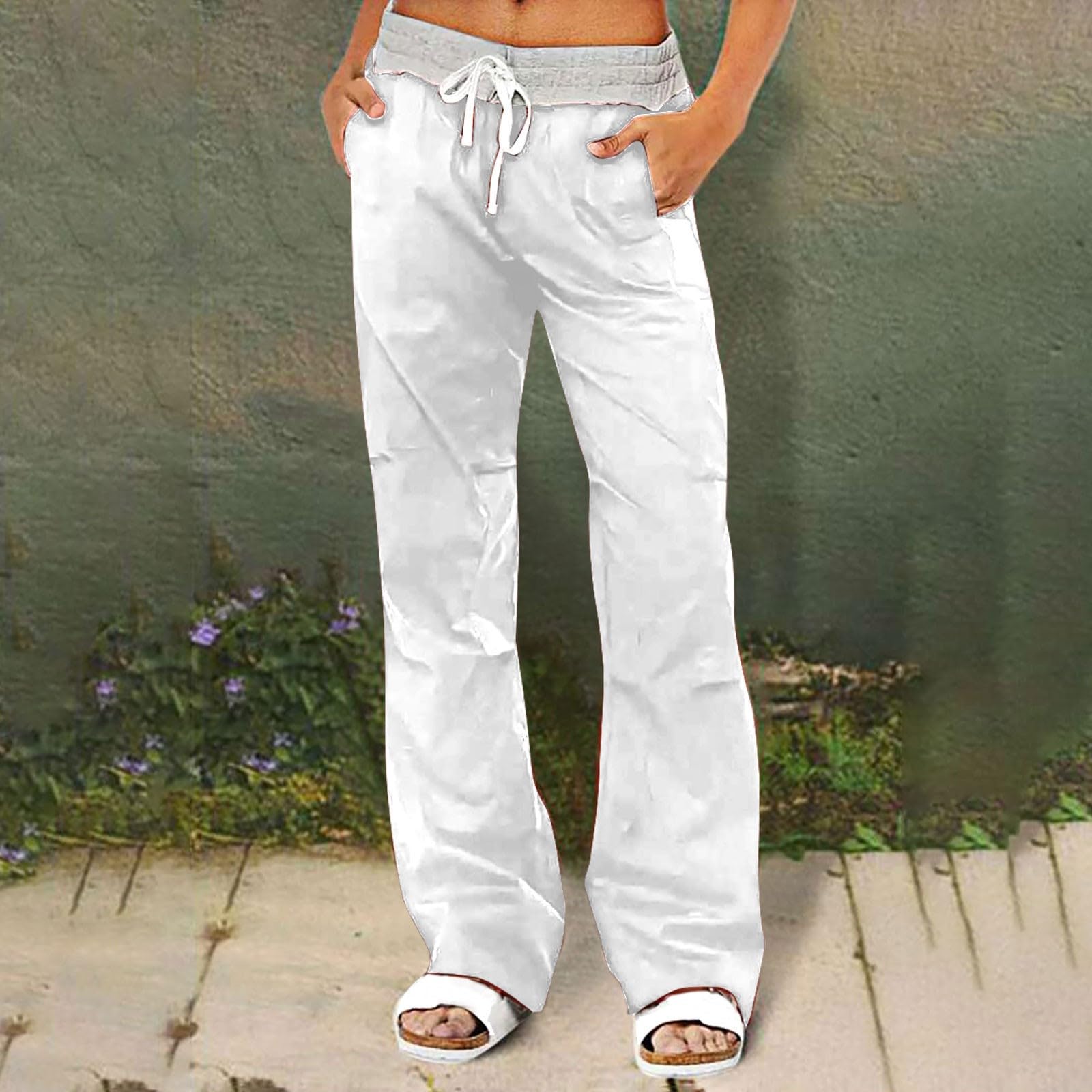 ZCGoxvn Women's Cargo Pants with Multiple Pockets - 2024 Summer Trendy Wide Leg Baggy Track Pants | Y2K Streetwear Casual Outfit for Daily Wear, Travel & Street Style