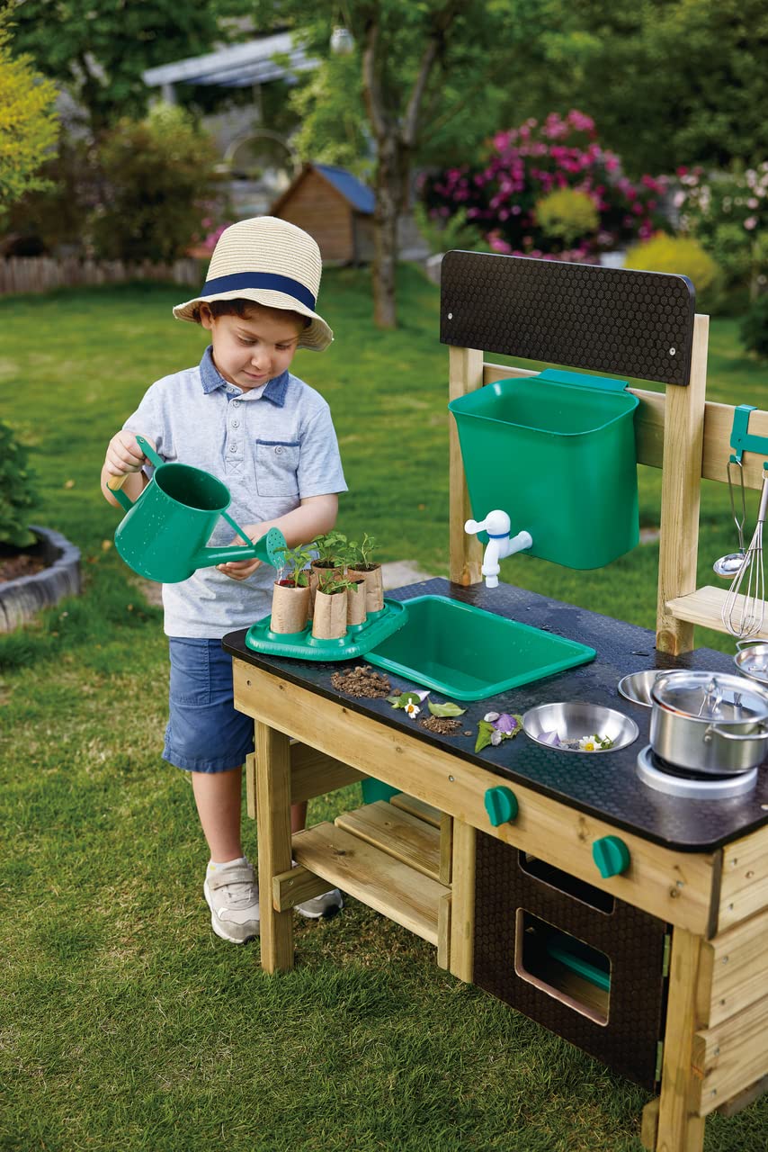 Hape Outdoor Wooden Mud Kitchen Playset for Kids Ages 3+ | Pretend Play Cooking Toy with Utensils & Accessories | Perfect for Backyard, Garden & Outdoor Imaginative Play