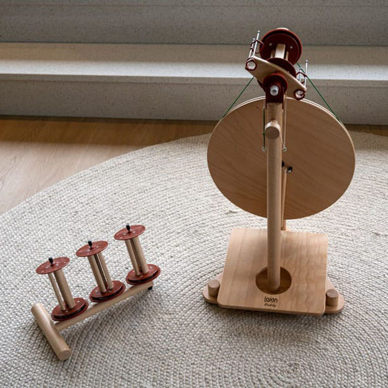 Lojan Buddy Spinning Wheel - Wide Treadle Spinning Wheel for Hand Spinning Yarn | Perfect for Wool, Cotton & Fiber Arts | Home Crafting & DIY Projects