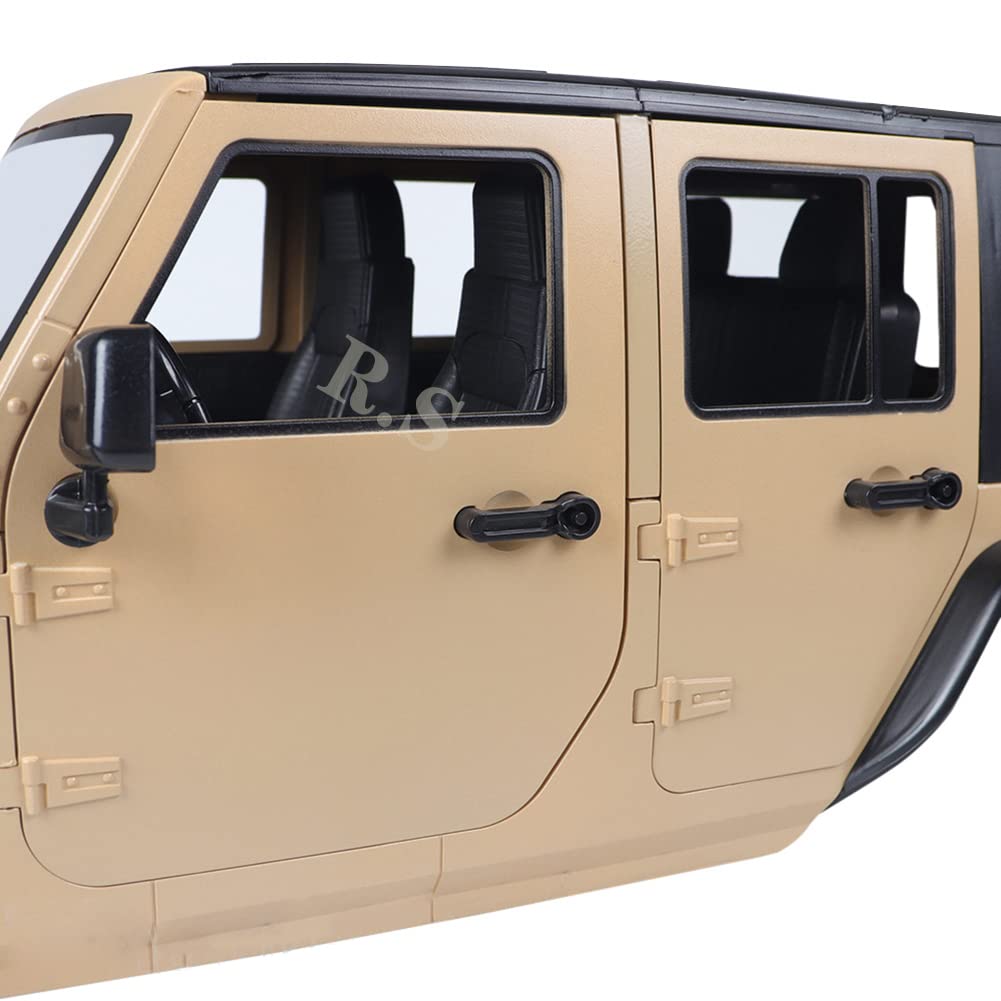 1/10 Scale RC Car Body Shell - 313mm Wheelbase Wrangler JK Rubicon 4 Door Hard Body Kit for Axial SCX10 90046 90047 & RGT EX86100 RC Crawler | Off-Road Adventure & Trail Crawling Accessory