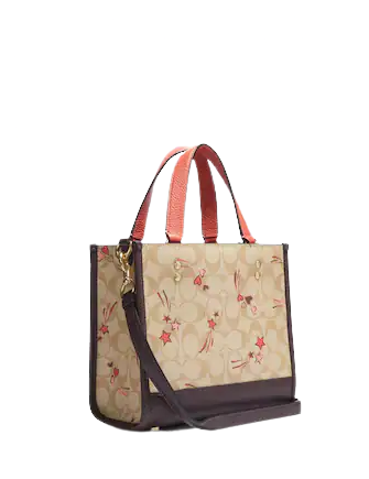 Coach Dempsey Tote 22 in Signature Canvas with Heart & Star Print - Stylish Women's Shoulder Bag for Work, Travel & Everyday Use