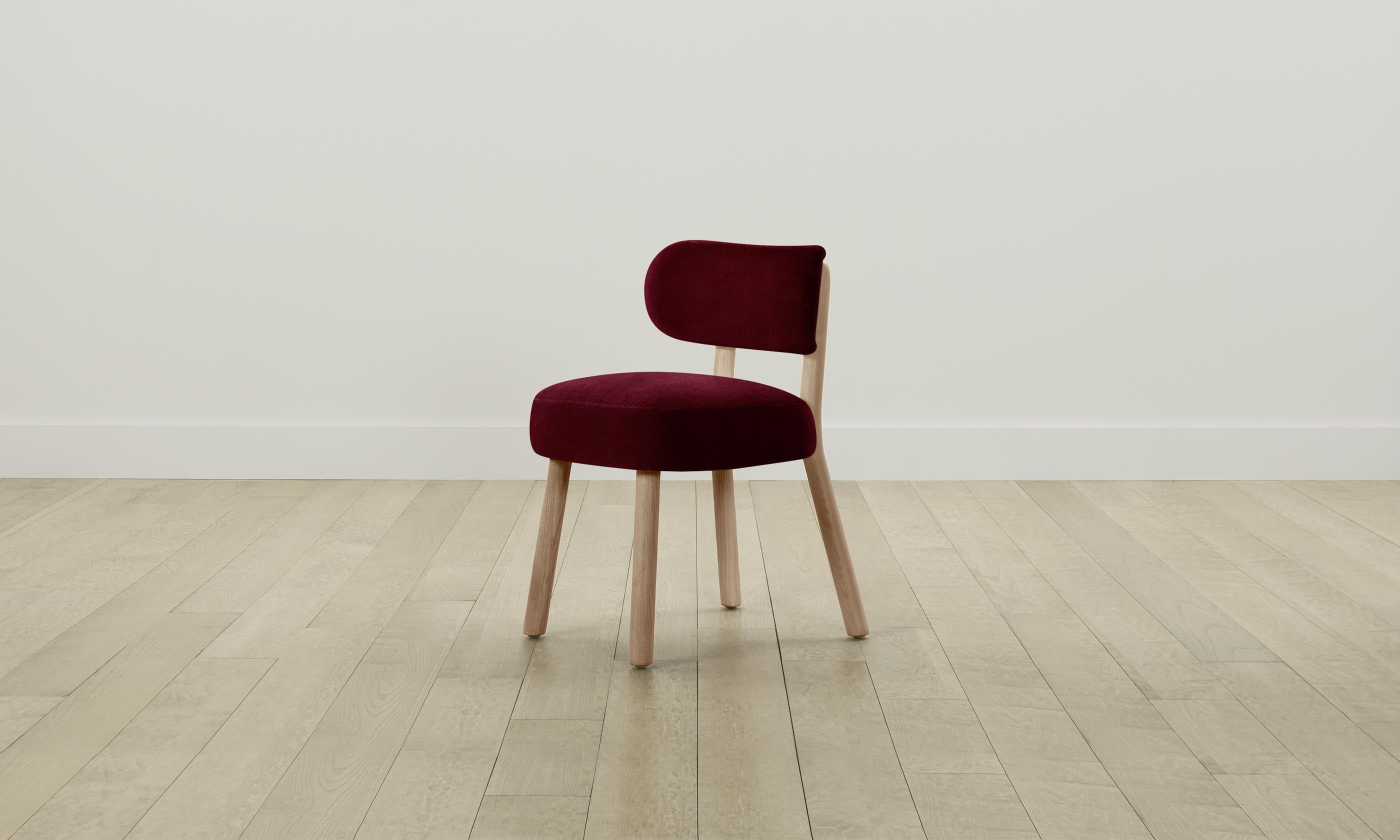 The Jane Dining Chair - Premium Mohair Upholstery in Crimson Red - Perfect for Modern Dining Rooms & Elegant Home Decor
