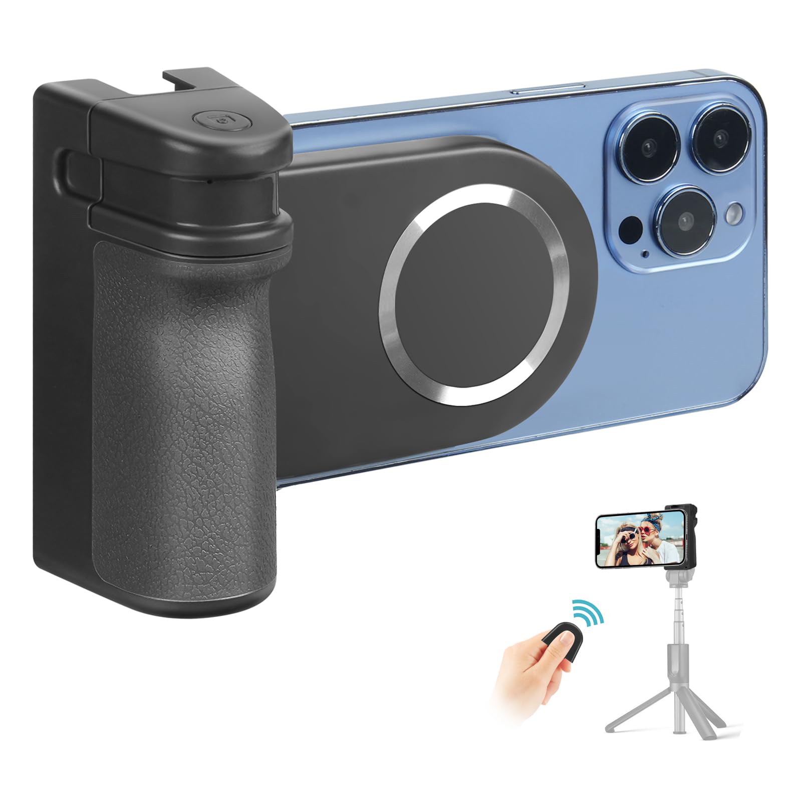 Magnetic Camera Handle Bluetooth Bracket - Magsafe Tripod Mount Smartphone Grip Stand with 1/4